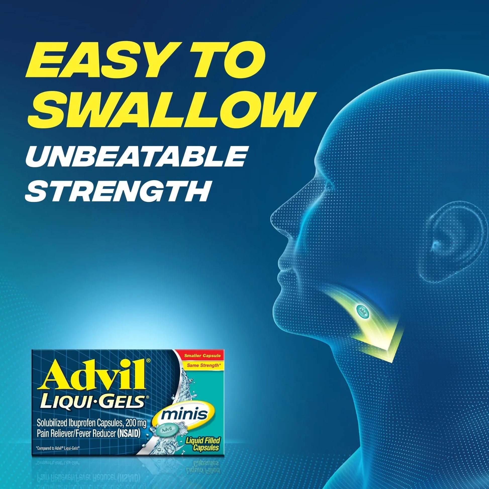 Advil Liqui-Gels Minis Pain Reliever and Fever Reducer, Pain Medicine for Adults with Ibuprofen 200mg for Pain Relief - 160 Liquid Filled Capsules Advil Au supplements