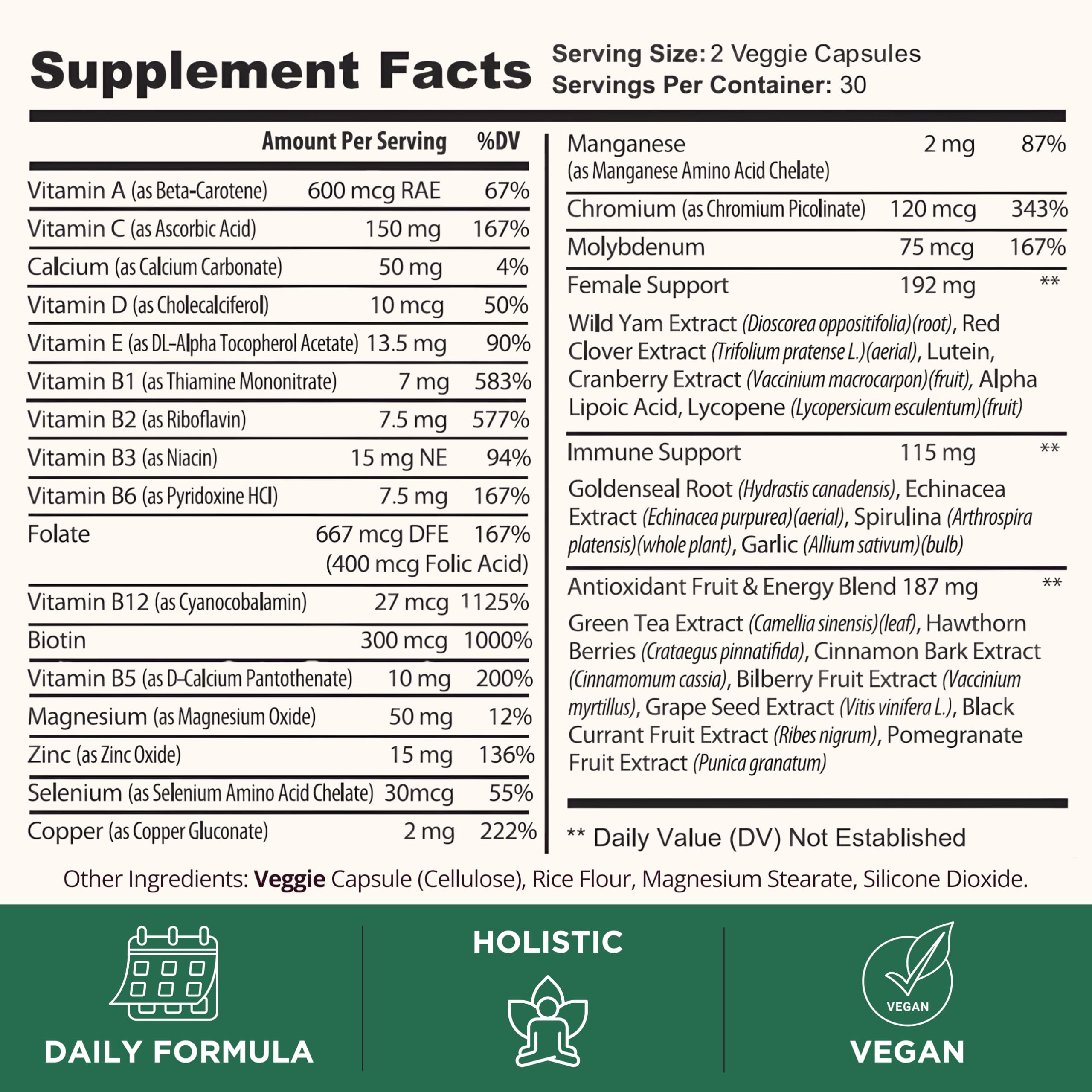 TODICAMP Melanin-Rich Physiology Women's Wellness Formula with 37 Active Ingredients - Daily Multivitamin for Women Hormone Balance, Energy Vitamins for Women, Biotin Supplement for Hair Skin & Nails TODICAMP Au supplements