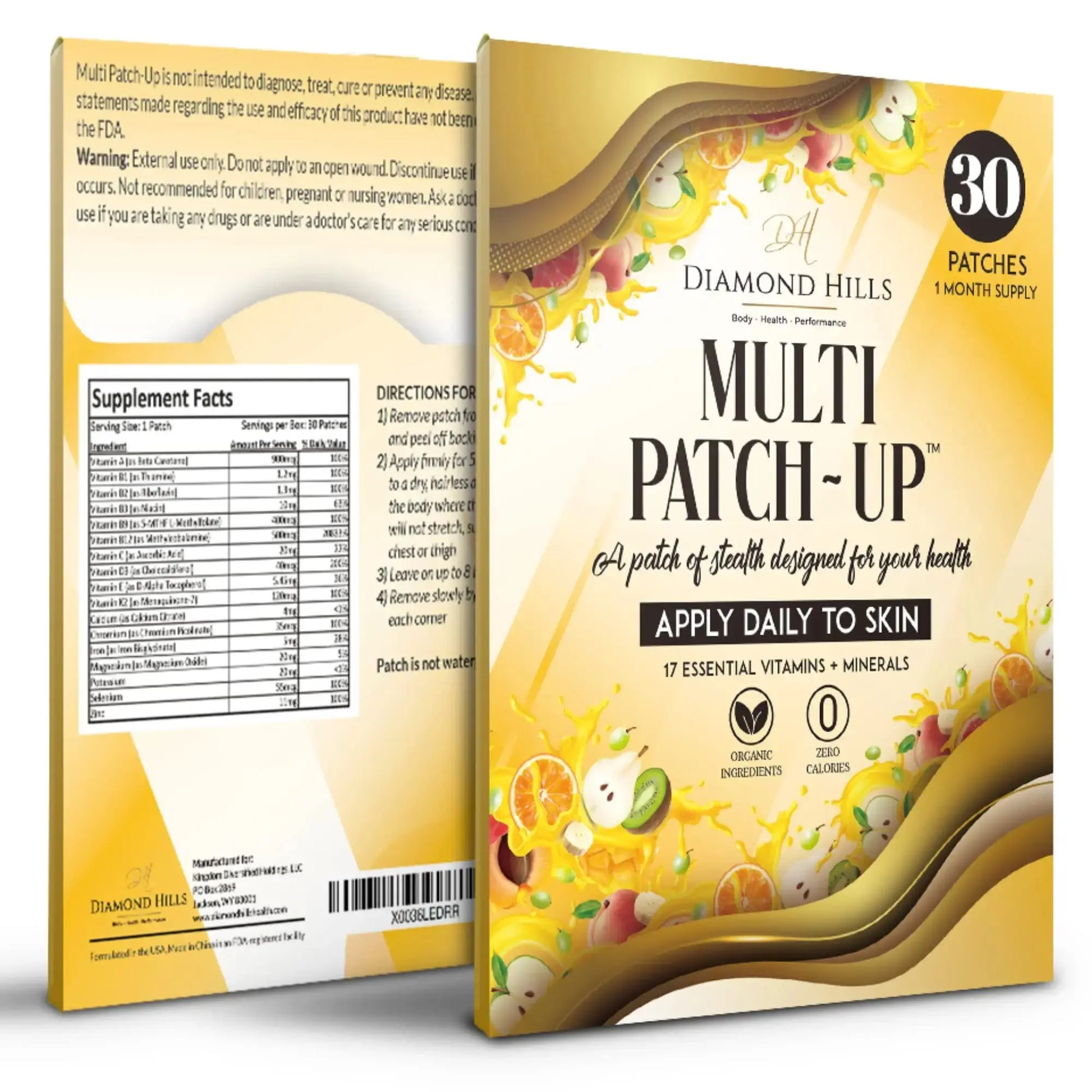 Diamond Hills Multi Patch-Up – 30ct Daily Patches – No Calories & Sugar Free Diamond Hills Au supplements