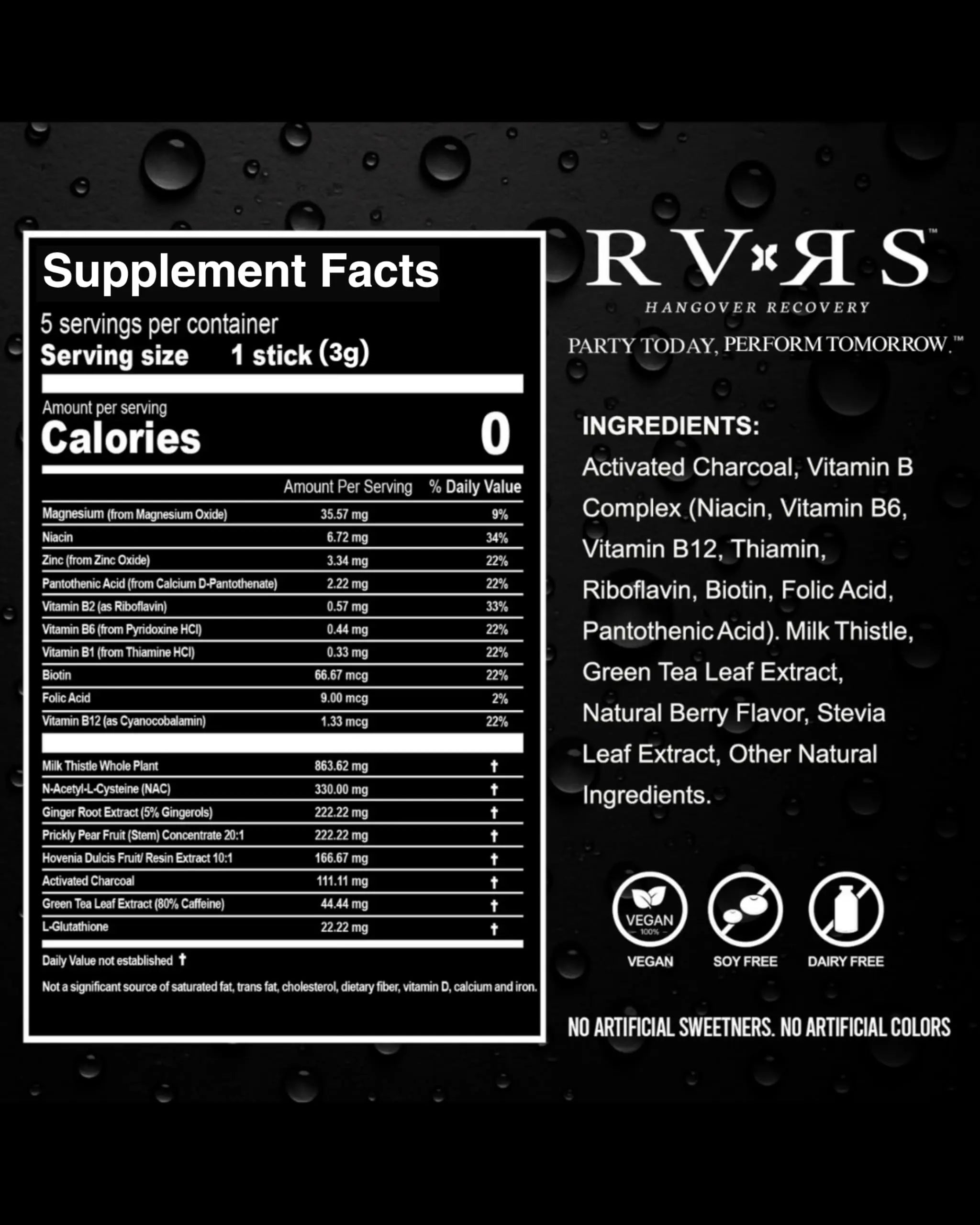 RVRS Recovery Support Powder Sticks (5) RVRS Au supplements