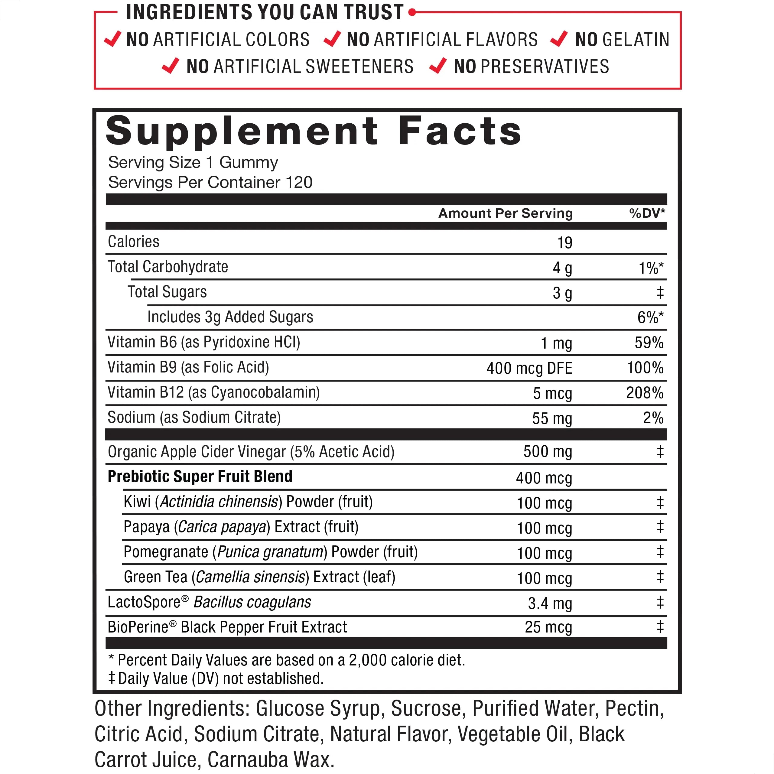 FORCE FACTOR ProbioSlim Apple Cider Vinegar Gummies, 3-Pack, with Organic Apple Force Factor Au supplements