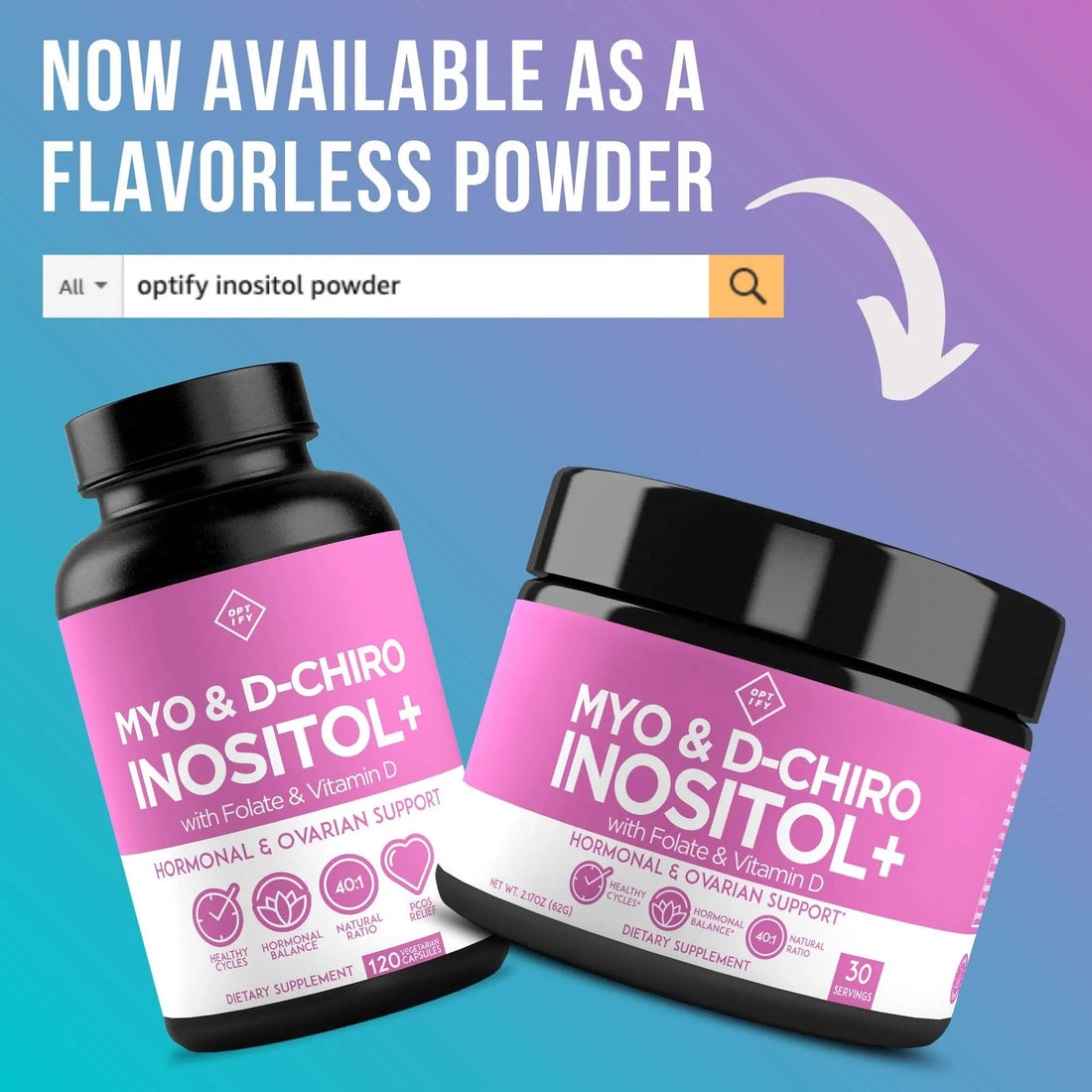 Premium Inositol Supplement - Myo-Inositol and D-Chiro Inositol Plus Folate and Vitamin Optify Au supplements