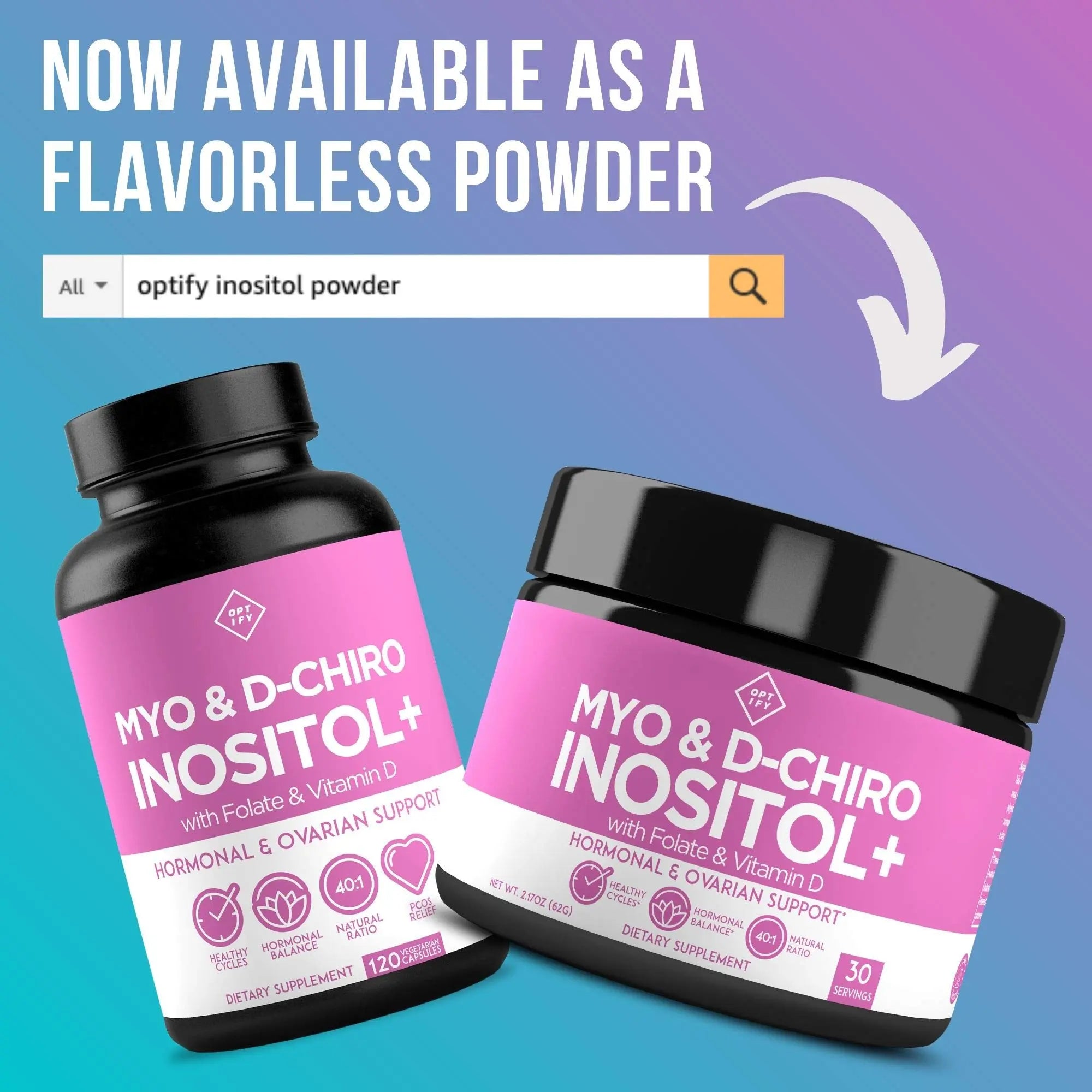 Premium Inositol Supplement - Myo-Inositol and D-Chiro Inositol Plus Folate and Vitamin Optify Au supplements