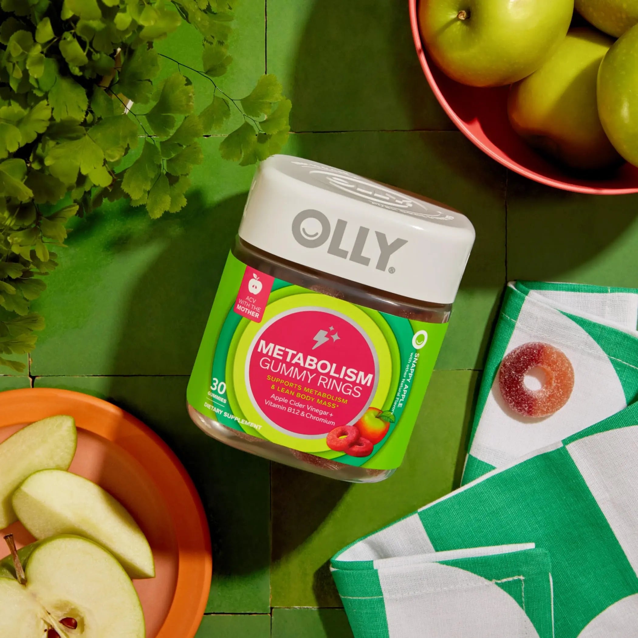 OLLY Metabolism Gummy Rings, Apple Cider Vinegar, Vitamin B12, Chromium, Energy OLLY Au supplements