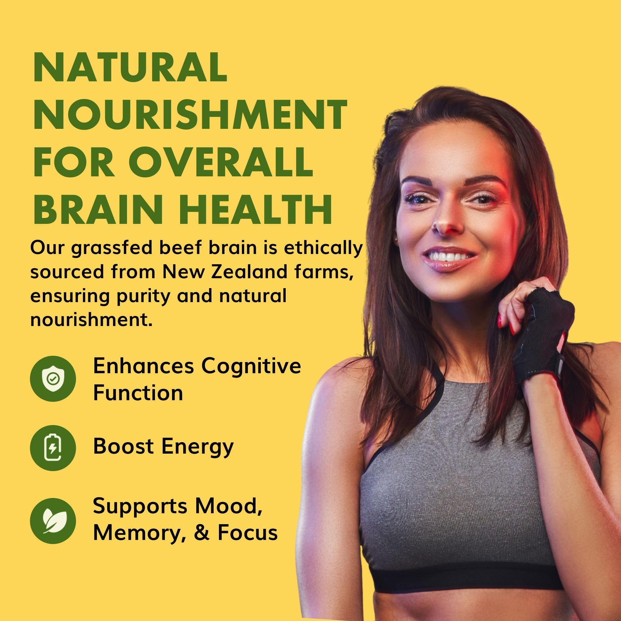 Primal Being Grassfed Beef Brain, Supports Memory, Mood, Focus, Energy, Cognitive Health - 90 Capsules, 1500mg per Serving Primal Being Au supplements