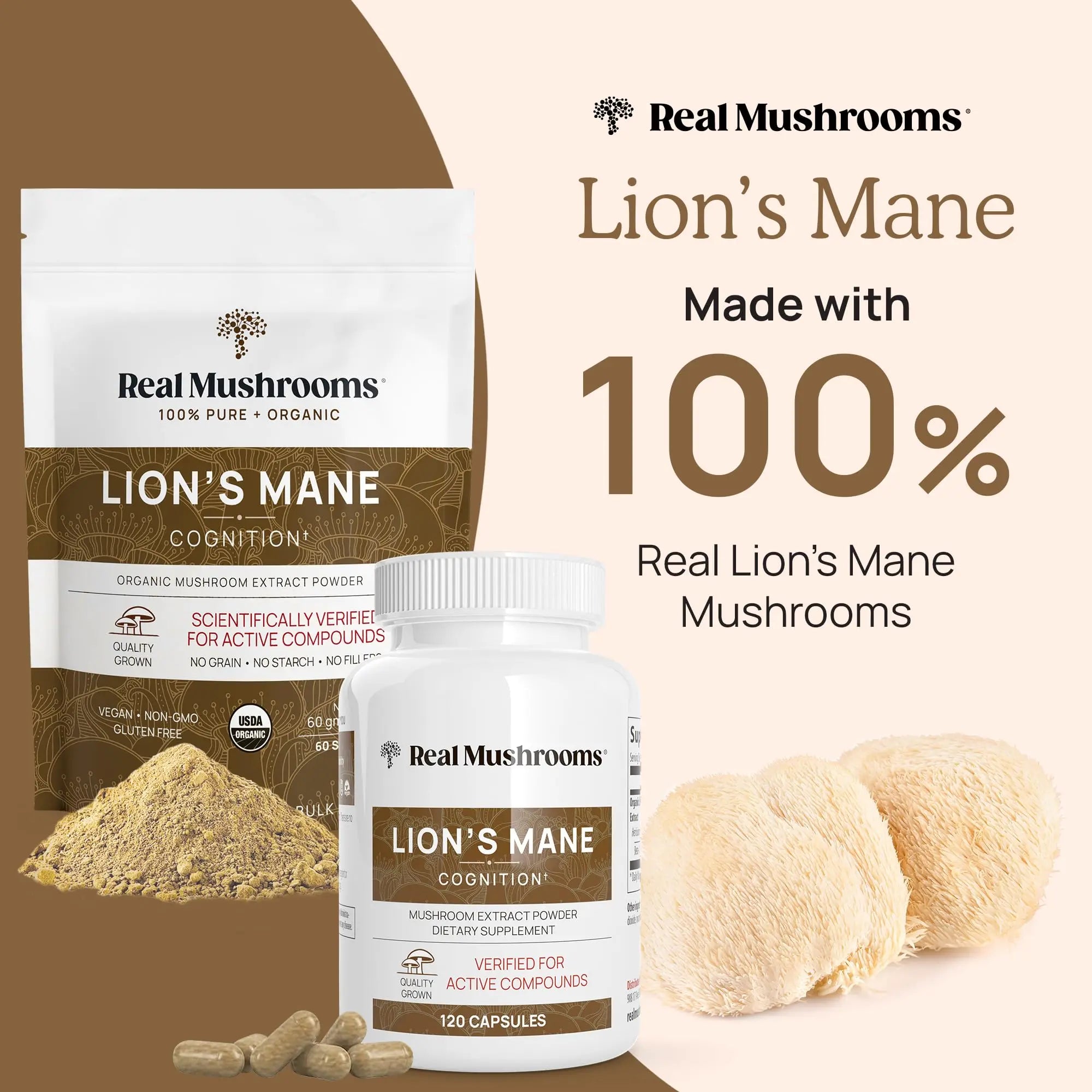 Real Mushrooms Lion’s Mane Powder - Organic Lions Mane Mushroom Extract Real Mushrooms Au supplements