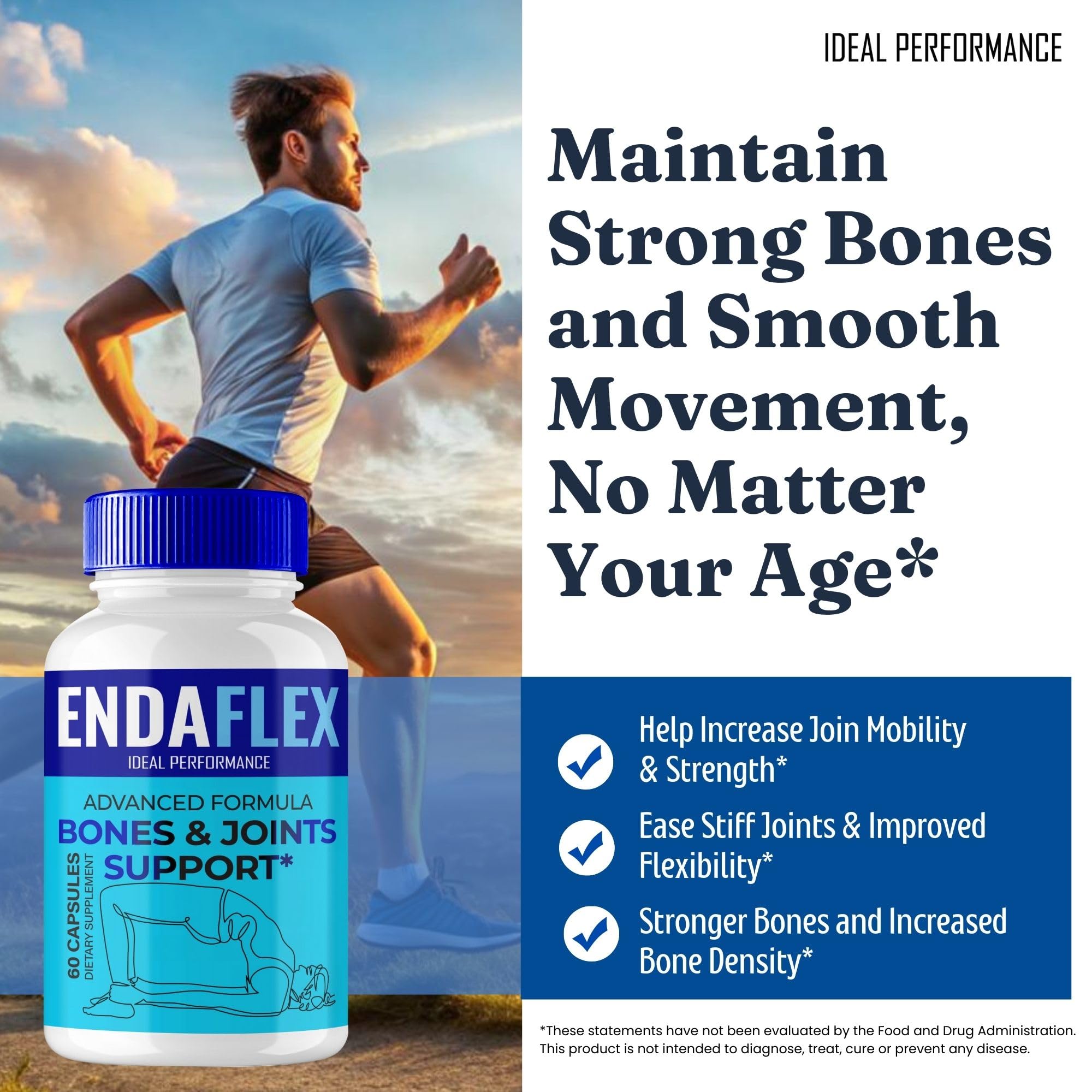 Endaflex Capsules, Advanced Joint Support Supplement Pills for Mobility and Comfort - Maximum Strength, Official Enda Flex Joint Support All Natural Formula, Premium Enda-Flex Reviews (3 Pack) IDEAL PERFORMANCE Au supplements