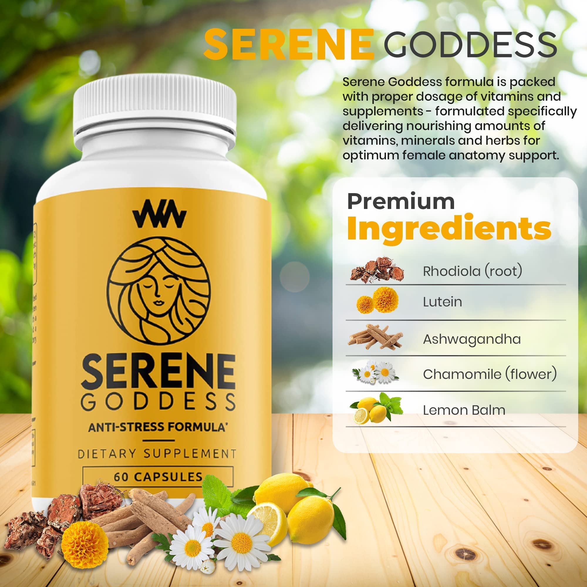 Warped Wellness Womens Supplement That Boosts Mood, Helps Relax The Mind & Body, Relieves Tension & Worries| Magnolia Bark for Female Specific Help| Serene Goddess | Vitamin Helps Boost Mood Warped Wellness Au supplements