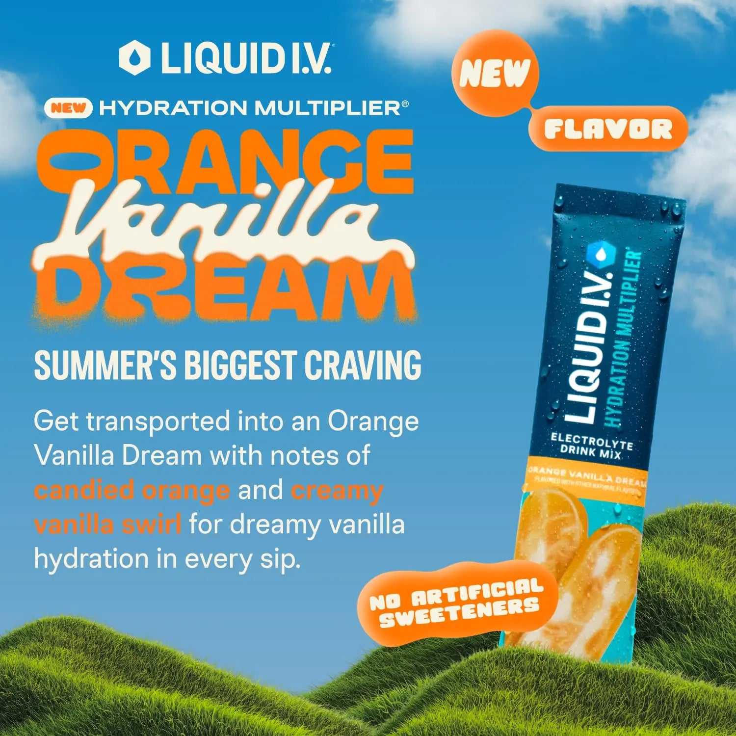Liquid I.V.® Hydration Multiplier - Orange Vanilla Dream | Electrolyte Powder Drink Mix | 1 Pack (16 Servings) Liquid I.V. Au supplements