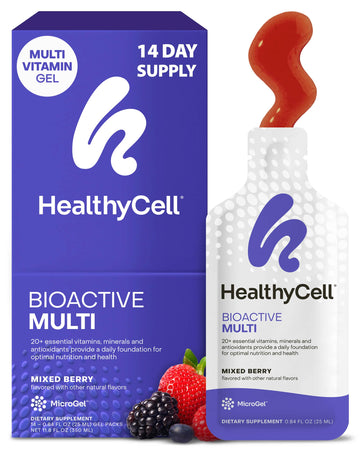Healthycell Bioactive Daily Liquid Multivitamin for Men & Women – 20+ Essential Vitamins, Minerals & Antioxidants for Brain, Heart, Immune Support, Skin & Hair Support - 14 Gel Packs Healthycell Au supplements