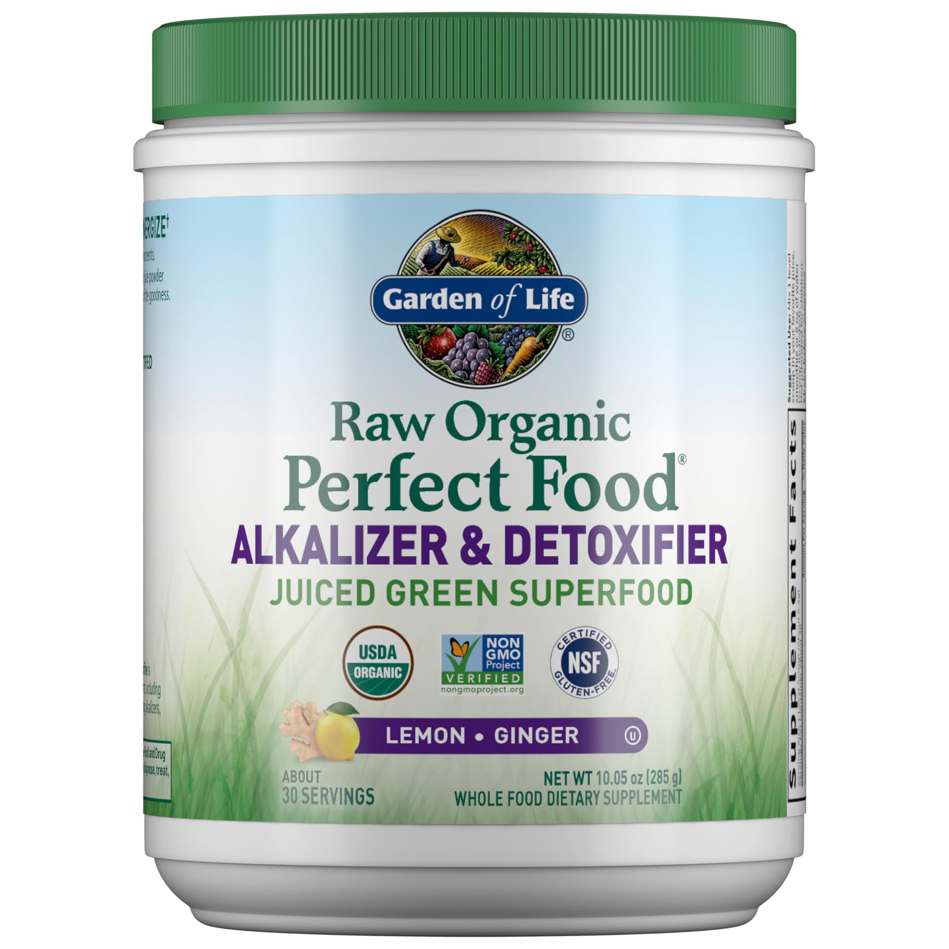 Garden of Life Raw Organic Perfect Food Alkalizer and Detoxifier, Lemon Ginger Flavored Superfood Powder Supplement, 30 Servings Garden of Life Au supplements