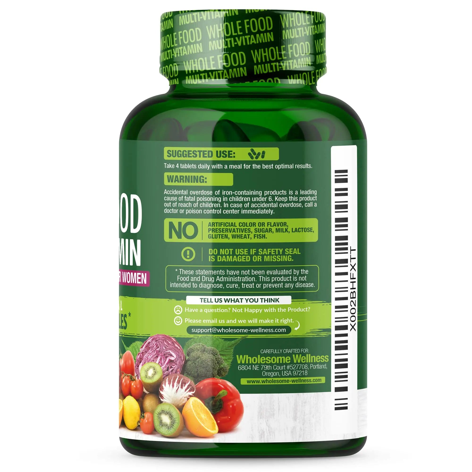 Wholesome Wellness Whole Food Multivitamin for Women - Natural Multi Vitamins, Minerals, Organic Extracts - 120 Tablets Wholesome Wellness Au supplements