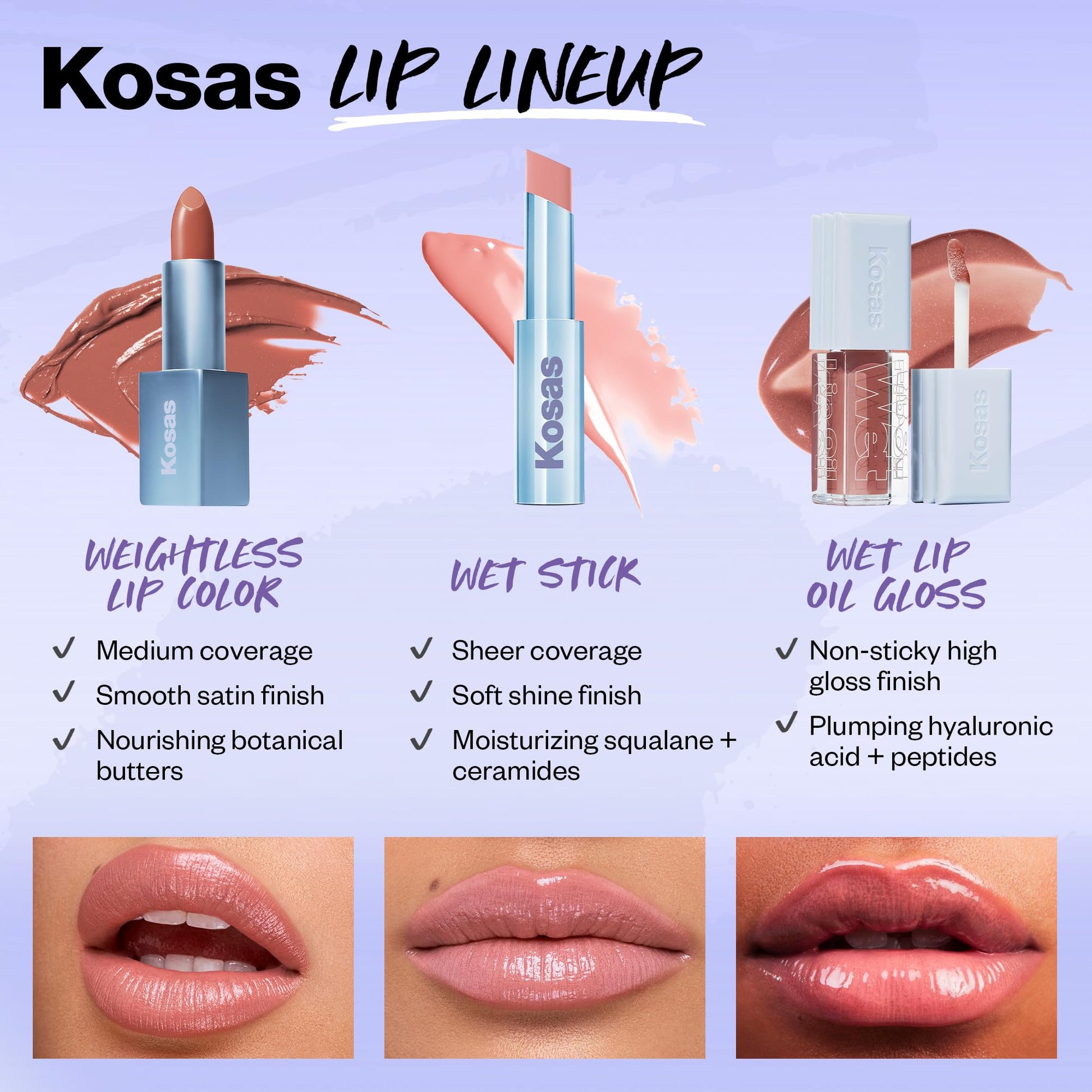 Kosas Weightless Lip Color Nourishing Satin Lipstick - High Impact Lip Color with Clean Formula - Comfy Feel & Soft Finish - Turned On Kosas Au supplements
