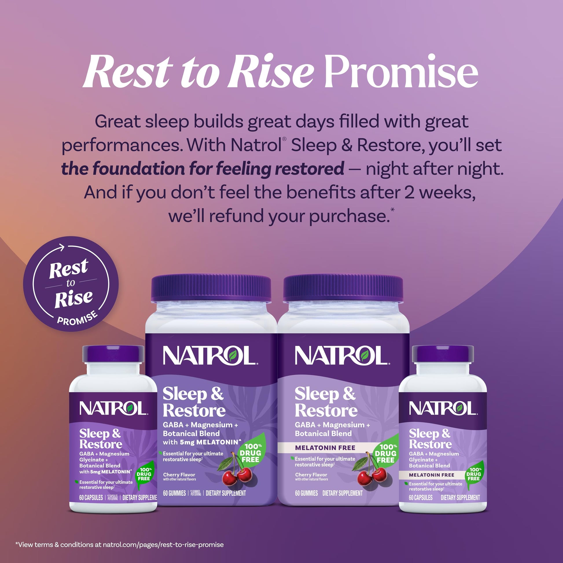 Natrol Sleep & Restore Capsules - Calm Magnesium Glycinate, Magnesium Sleep Aid with GABA, Melatonin 5mg, Botanical Blend, 30 Day Supply Natrol Au supplements