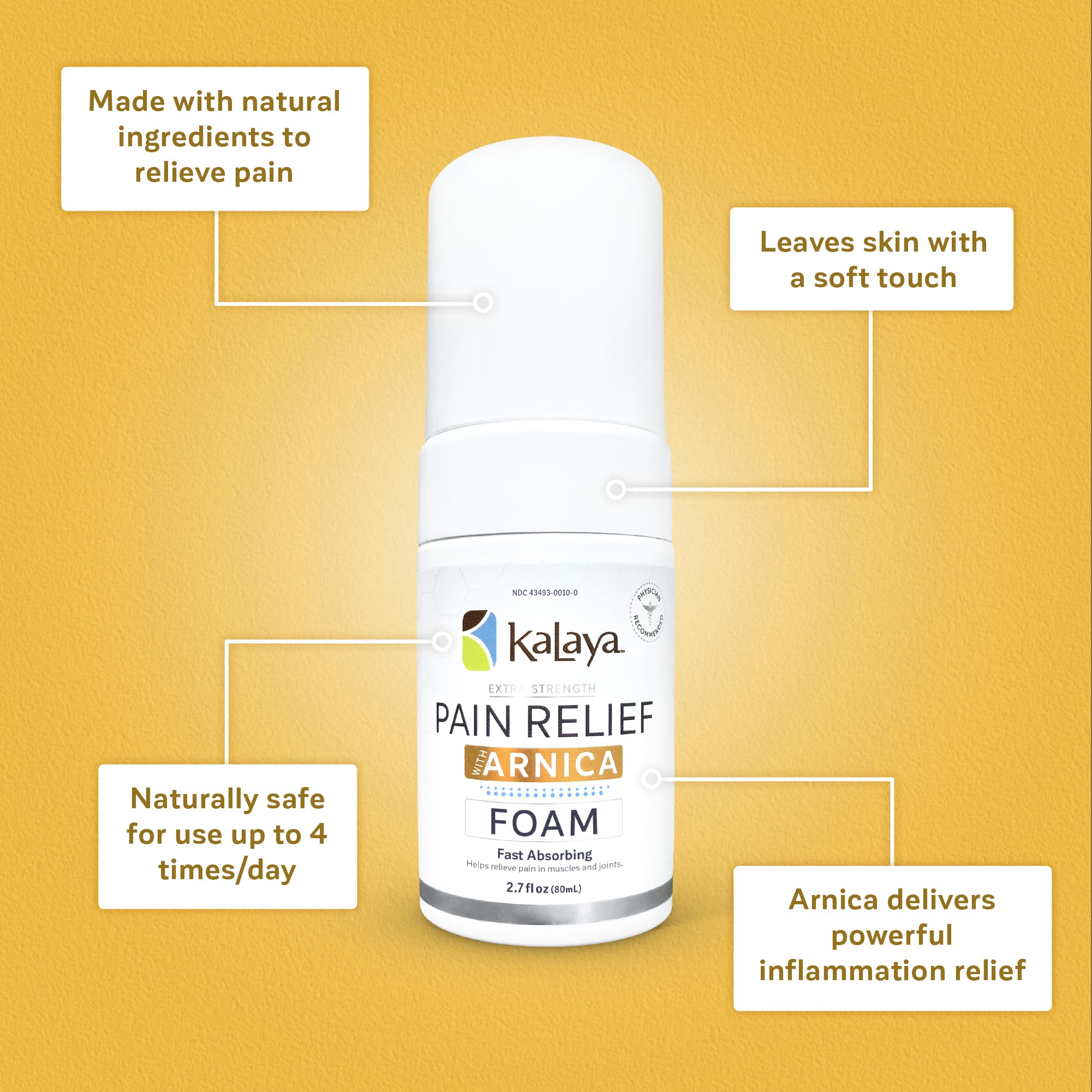 Kalaya Naturals Extra Strength Pain Relief Foam with Arnica - Supports Pain Relief in Muscle & Joints (2.7 Ounces) Kalaya Naturals Au supplements