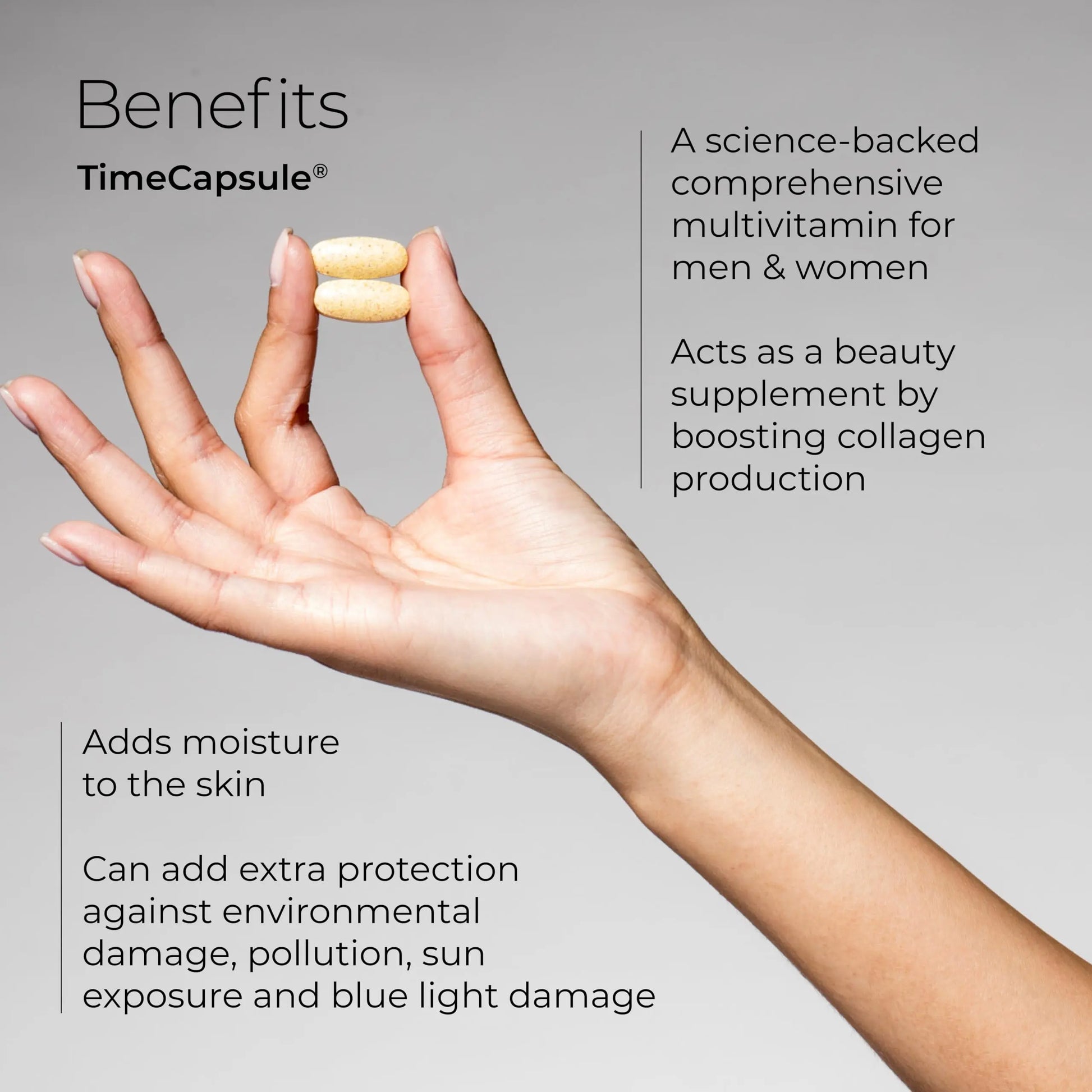 Hush & Hush TimeCapsule Multivitamin, Women's Multivitamin, Men's Multivitamin, Clean Nutraceuticals Supplements That Contains Hyaluronic Acid Hush & Hush Au supplements