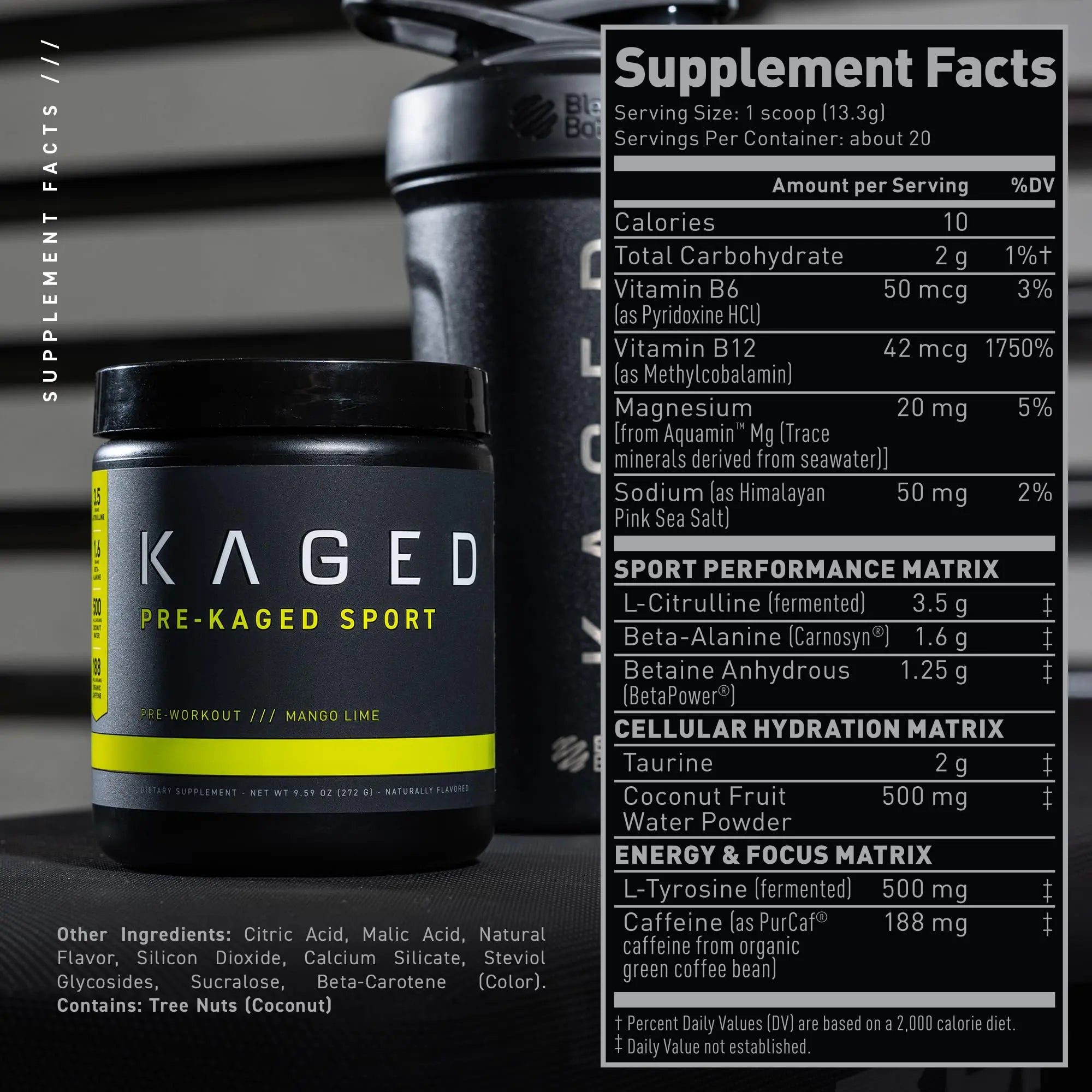 Kaged Athletic Sport Pre Workout Powder | Mango Lime | Energy Supplement for Endurance Kaged Au supplements