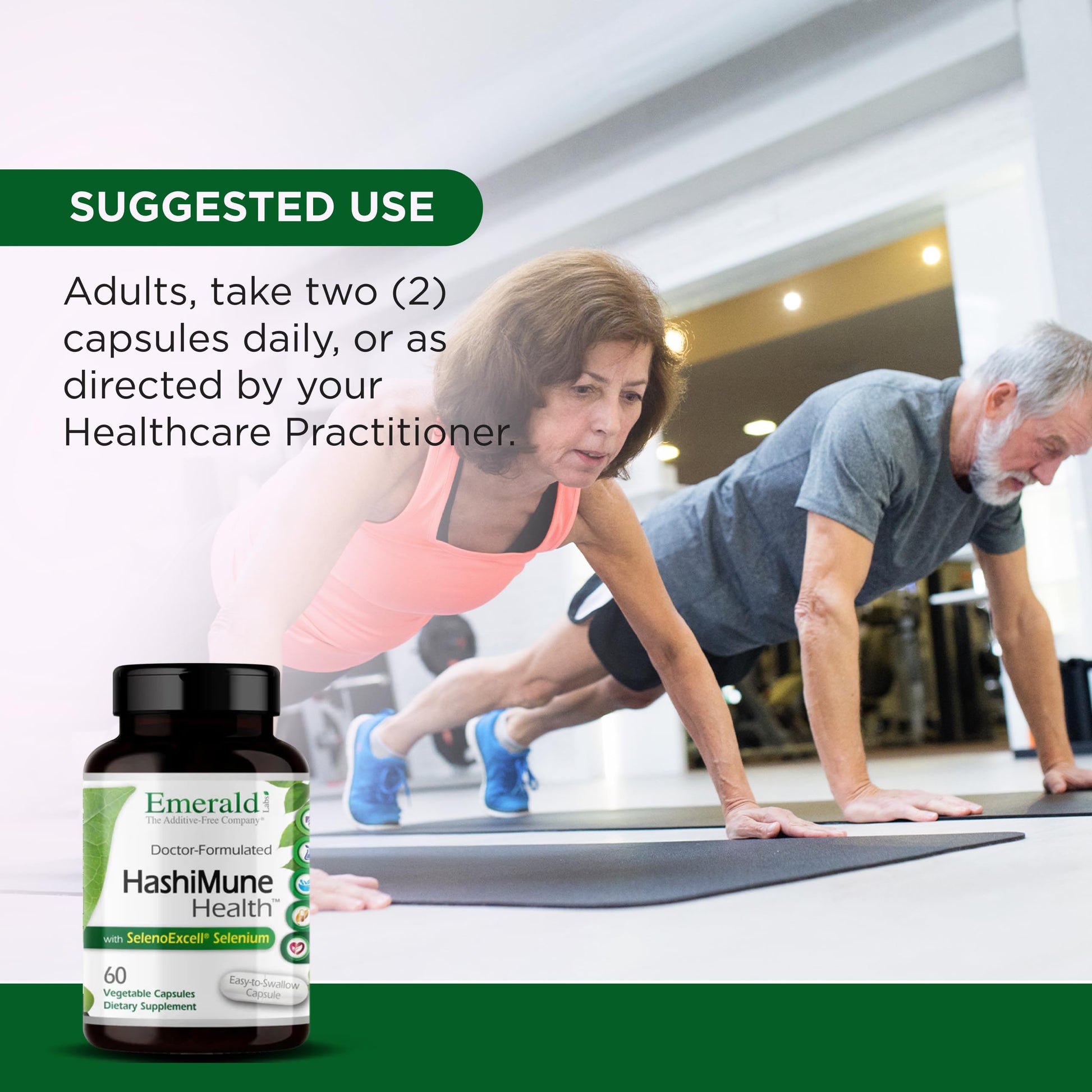 Emerald Labs HashiMune Health - Vegan Thyroid & Immune Support Supplement - Includes SelenoExcell Selenium & Myo-Inositol - 60 Vegetable Capsules (30-Day Supply) EMERALD LABS Au supplements
