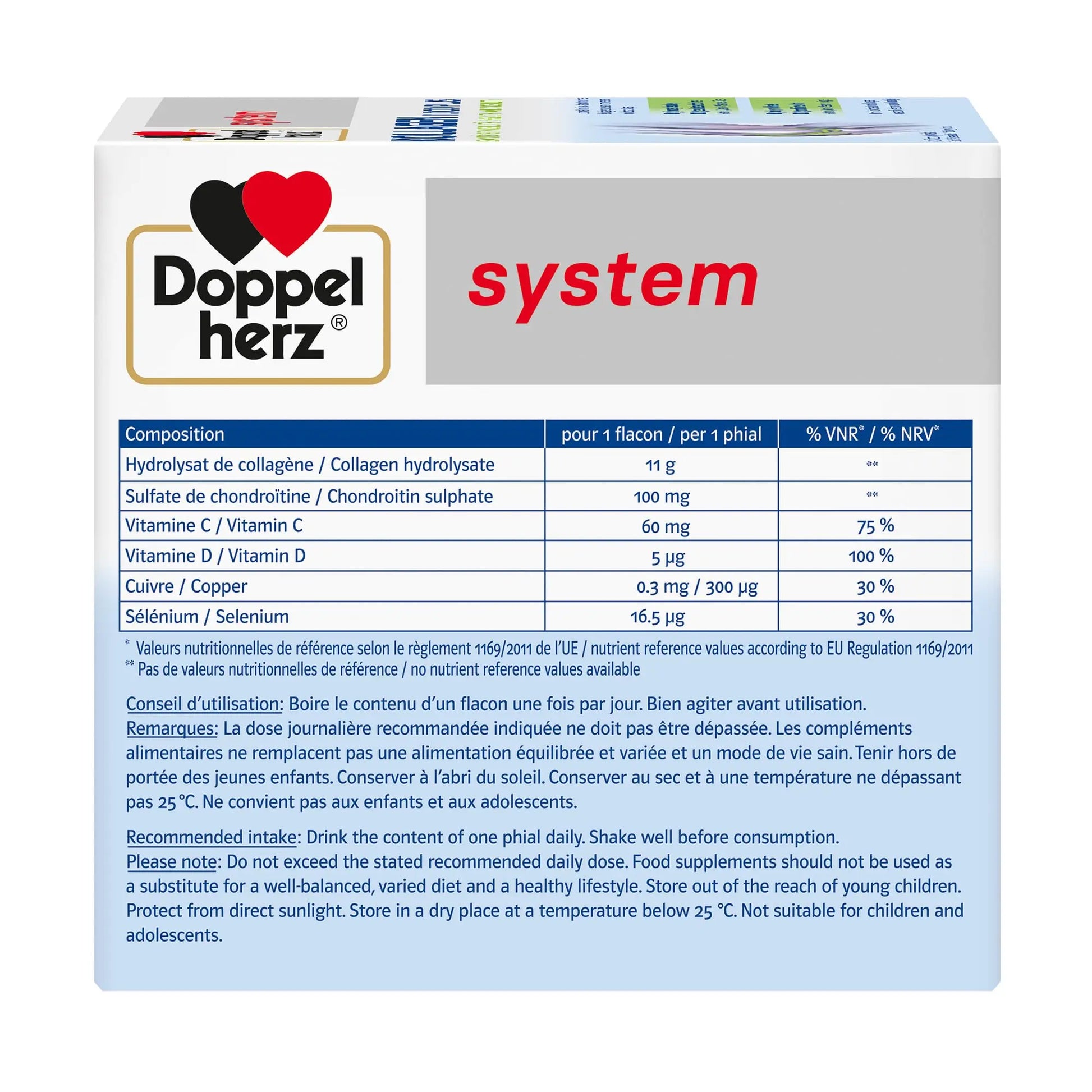 Doppelherz - Kollagen 11000 Plus - Collagen hydrolysate, chondroitin Sulphate, Vitamins C and D and Trace Elements Doppelherz Au supplements