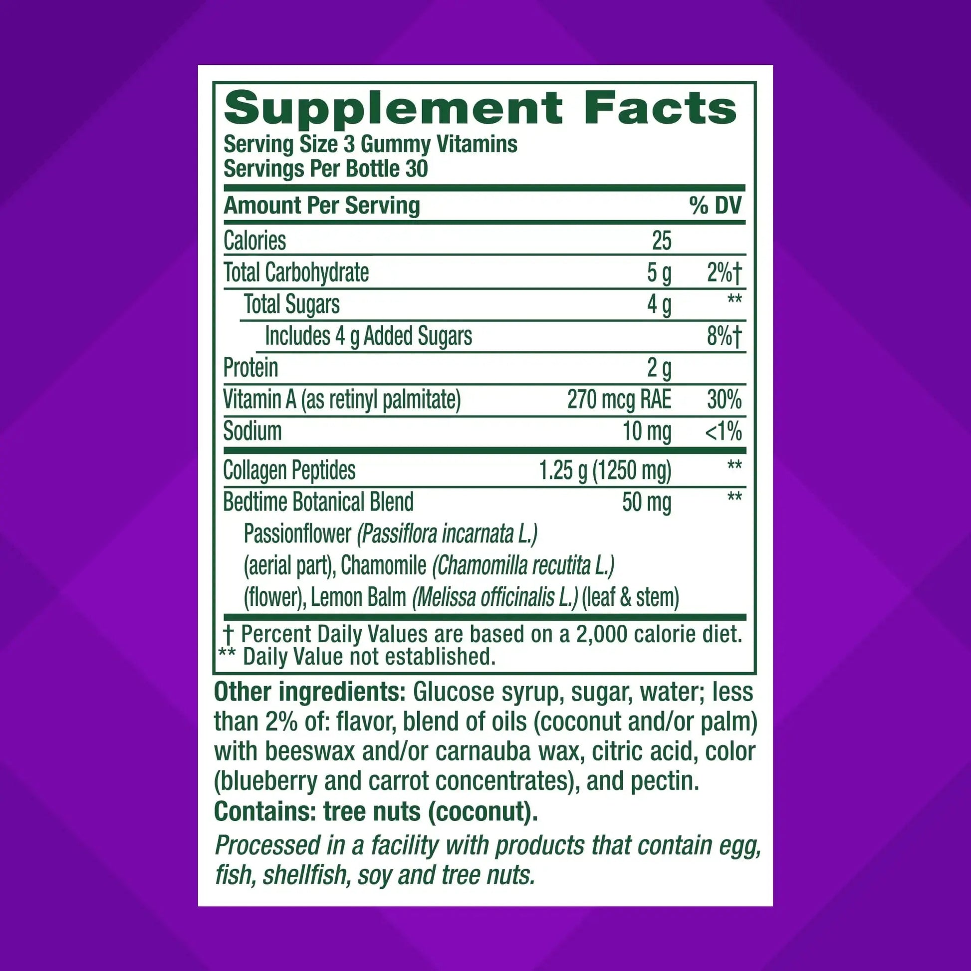 vitafusion Nighttime Skin Support (1), Beauty Supplement with Retinol (Vitamin A RAE), Collagen & Bedtime Botanicals Vitafusion Au supplements