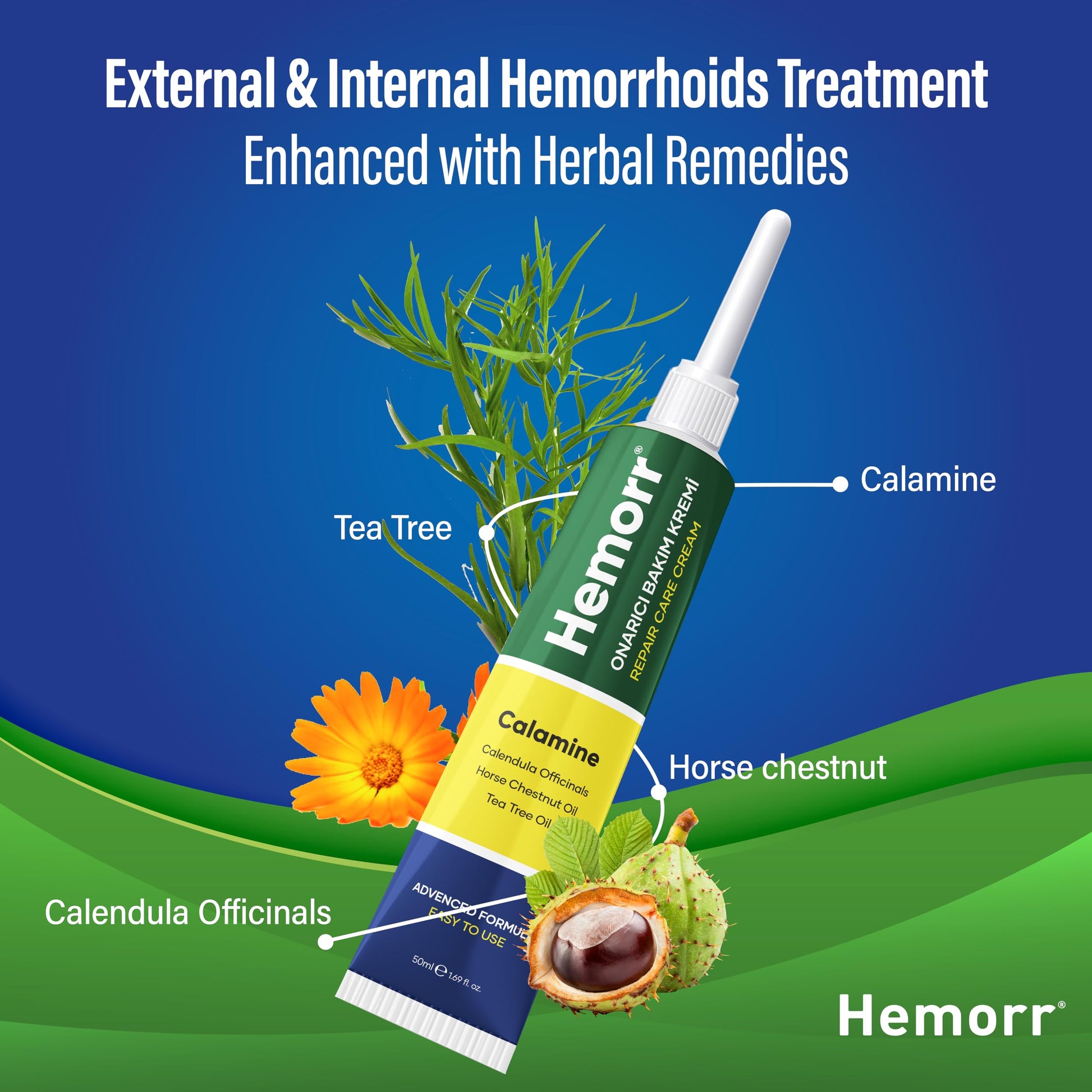Hemorr Hemorrhoid Treatment Cream with Horse Chestnut, Calendula Oil, Zinc Oxide & Tea Tree Oil – Fast Relief for Pain, Swelling, Itching & Discomfort – Natural Healing & Soothing Formula 1.69 Oz Hemorr Au supplements