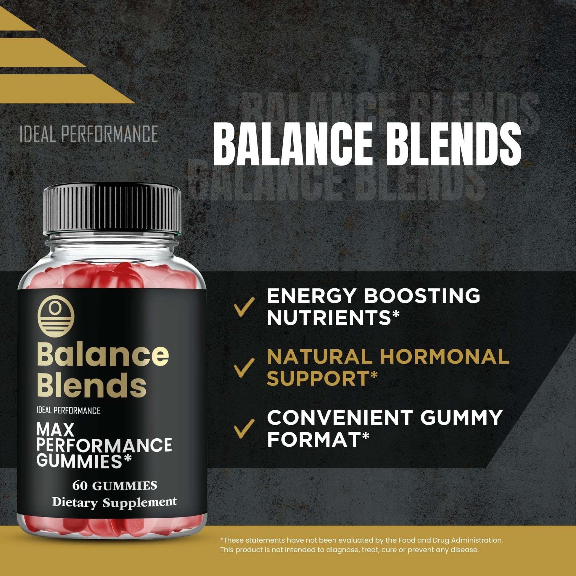 Balance Blends Gummies, Balance Blends Male Performance Gummies, Maximum Strength, All Natural Supplement for Energy, Stamina & Performance, Advanced Formula BalanceBlends Support Reviews (3 Pack) IDEAL PERFORMANCE Au supplements