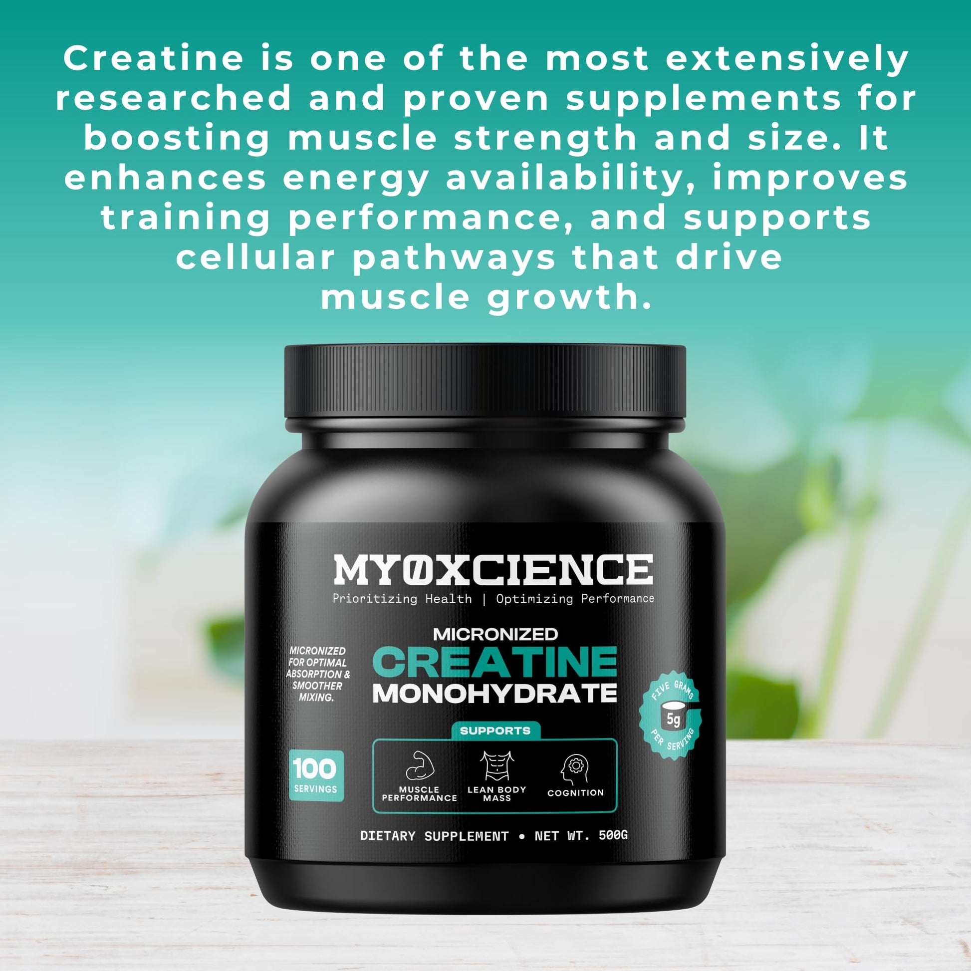 MYOXCIENCE Micronized Creatine | Supports Muscle Performance, Lean Body Mass, & Cognition | 100 Servings MYOXCIENCE Au supplements