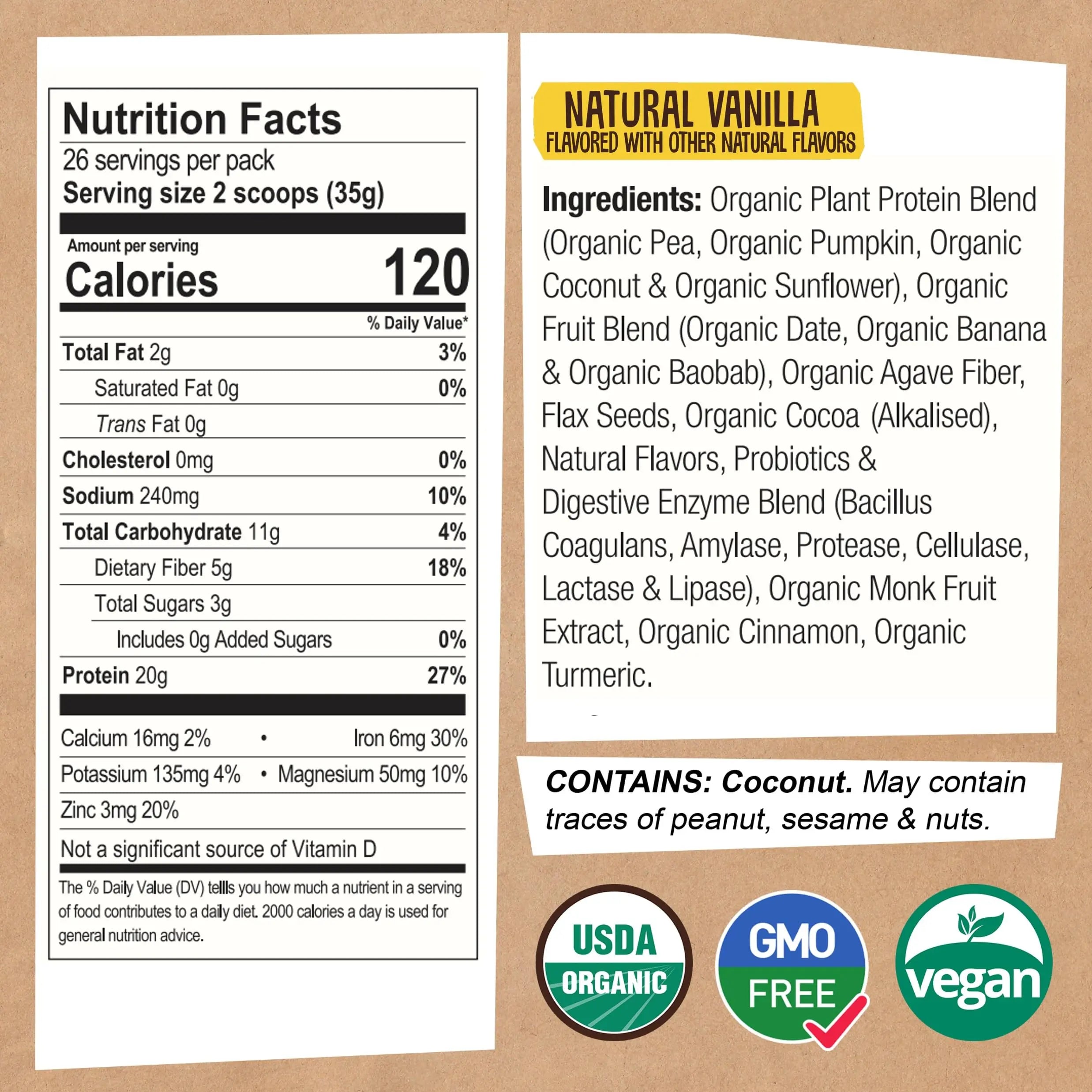 EarthChimp Organic Vegan Protein Powder - with Probiotics - Non GMO, Dairy Free EarthChimp Au supplements