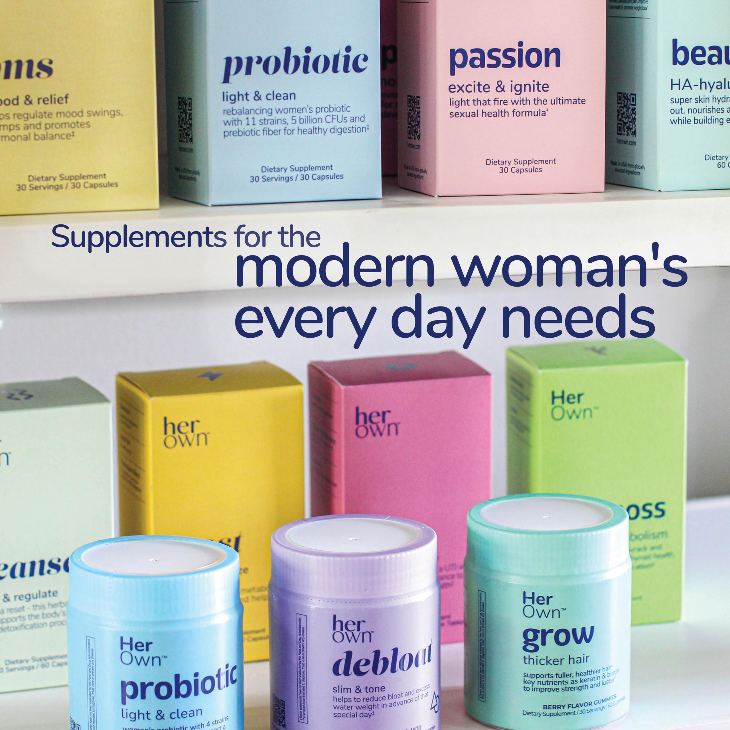 her own PMS, Supports PMS Symptoms, Promotes Positive Mood, Natural Hormone Balance, Helps Relieve Cramping, Hot Flashes Menopause Relief, Gluten and Soy Free, Vegan, 30 Capsules, 30 Servings her own Au supplements