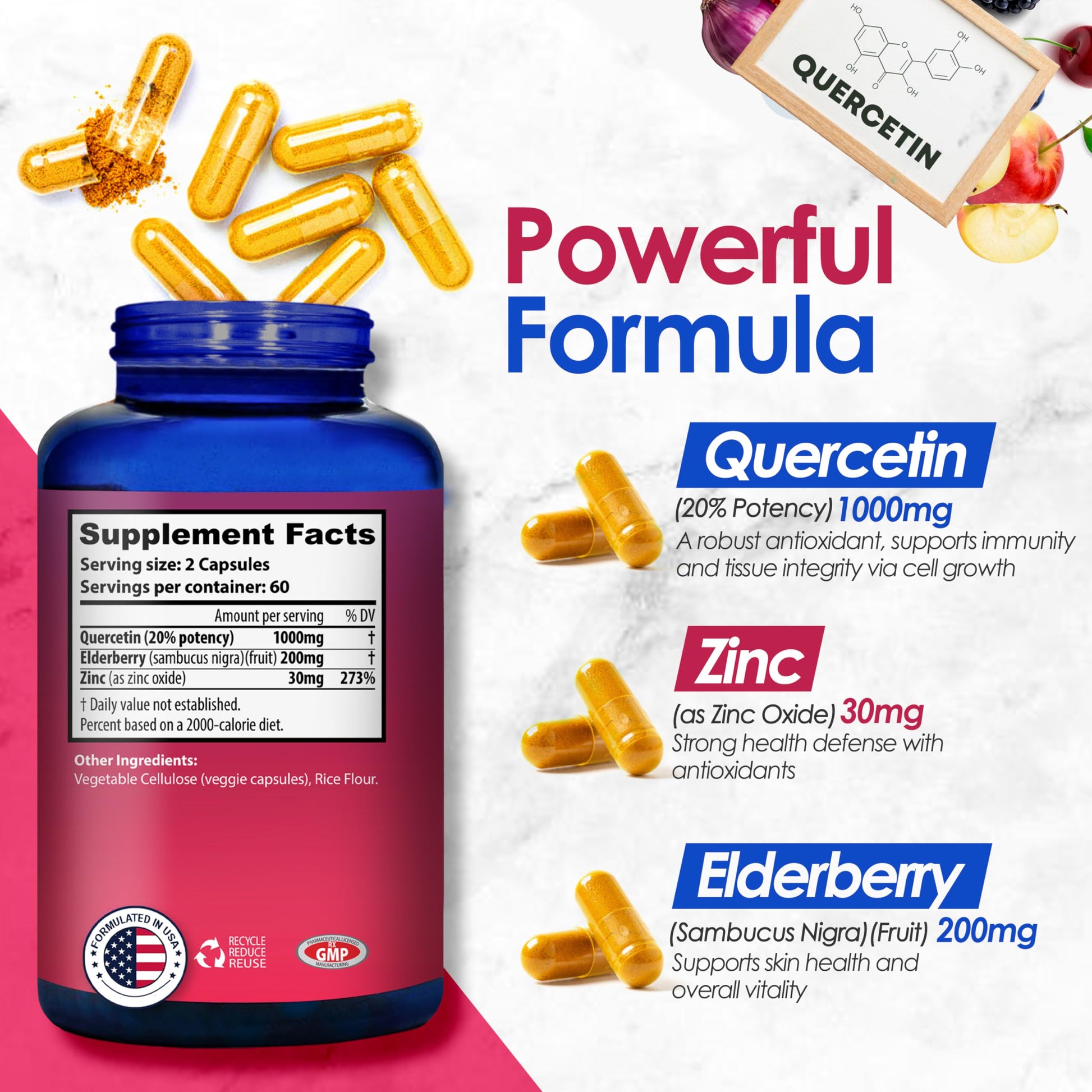 Nutradora Quercetin 1000mg Per Serving Veggie Capsules, Non-GMO Nutradora Au supplements