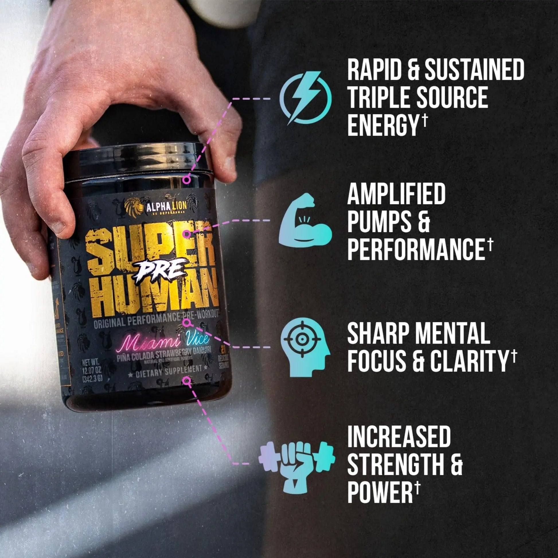ALPHA LION Superhuman Pre Workout Powder & Post Workout Recovery Bundle, Sustained ALPHA LION Au supplements