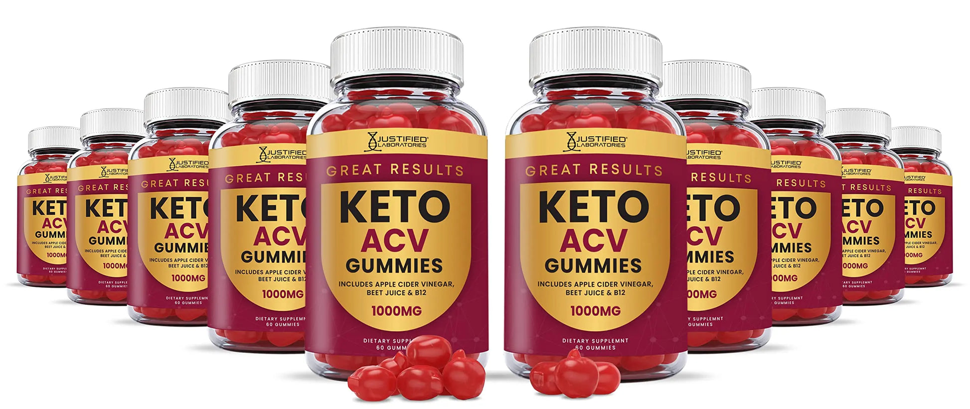 Justified Laboratories (10 Pack) Great Results Keto ACV Gummies 1000MG Justified Laboratories Au supplements