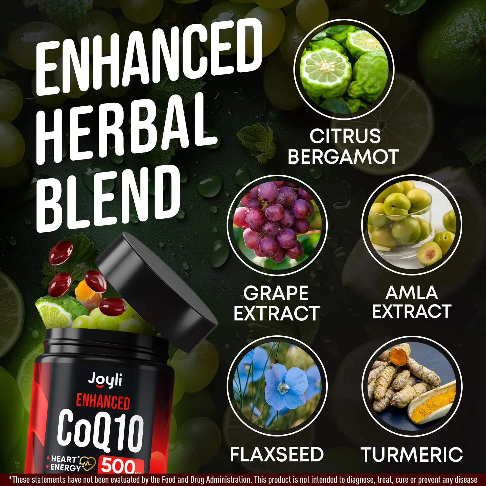 High Absorption CoQ10 500MG - Co Q 10 Supplement 120 Softgels for Heart Health&Energy Production - Enhanced CoQ10 Nutritional Supplements with Coenzyme Q10 JOYLI Nutrition Au supplements