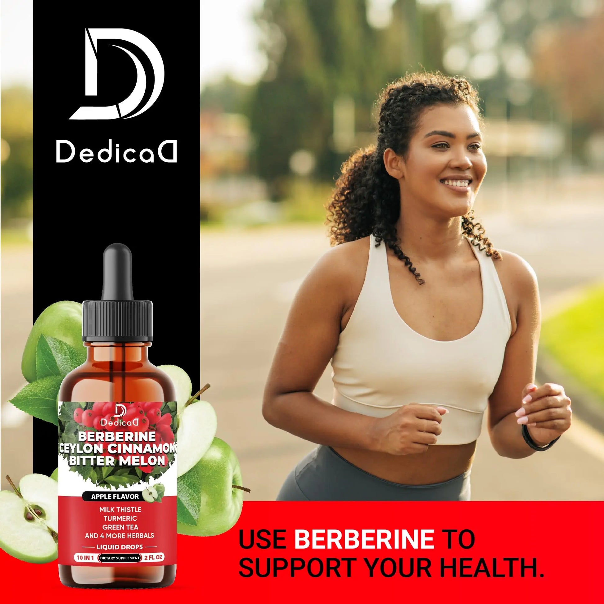 DEDICAD 10in1 Berberine HCl Drops - Liposomal Berberine Liquid - Activator Berberine with Ceylon Cinnamon, Bitter Melon, and 7 More - 60ml DEDICAD Au supplements