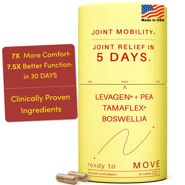 MOVE Fast Acting Joint Supplements | Tamaflex® Turmeric & Tamarind, Levagen®+ PEA Palmitoylethanolamide, Boswellia Serrata, Bioperine® Black Pepper Extract | Joint Support & Mobility | 60 Vegan Caps Ready To Au supplements