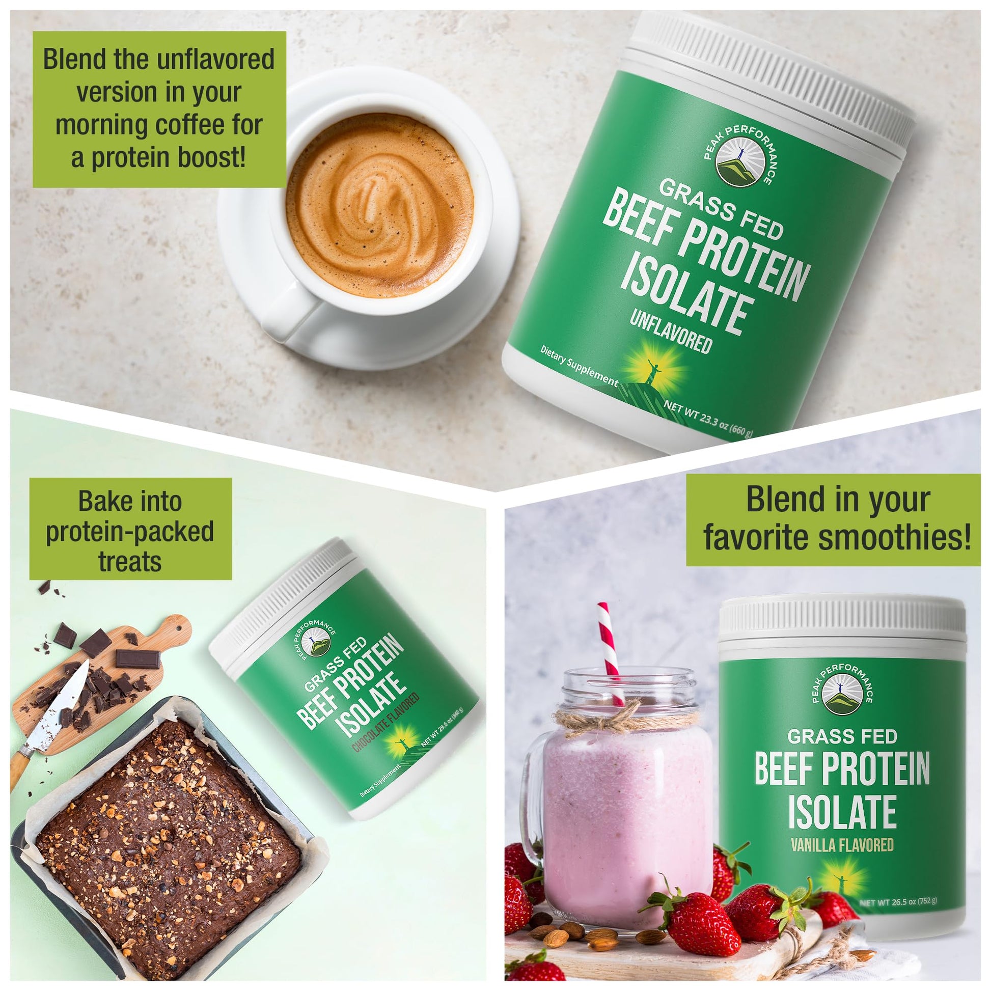 Grass Fed Beef Protein Powder - Lactose Free Great Tasting Beef Protein Isolate. Complete Animal Based Non Dairy Paleo Carnivore Supplement for Prime Muscle Building. No Whey. Vanilla Flavor Peak Performance Au supplements