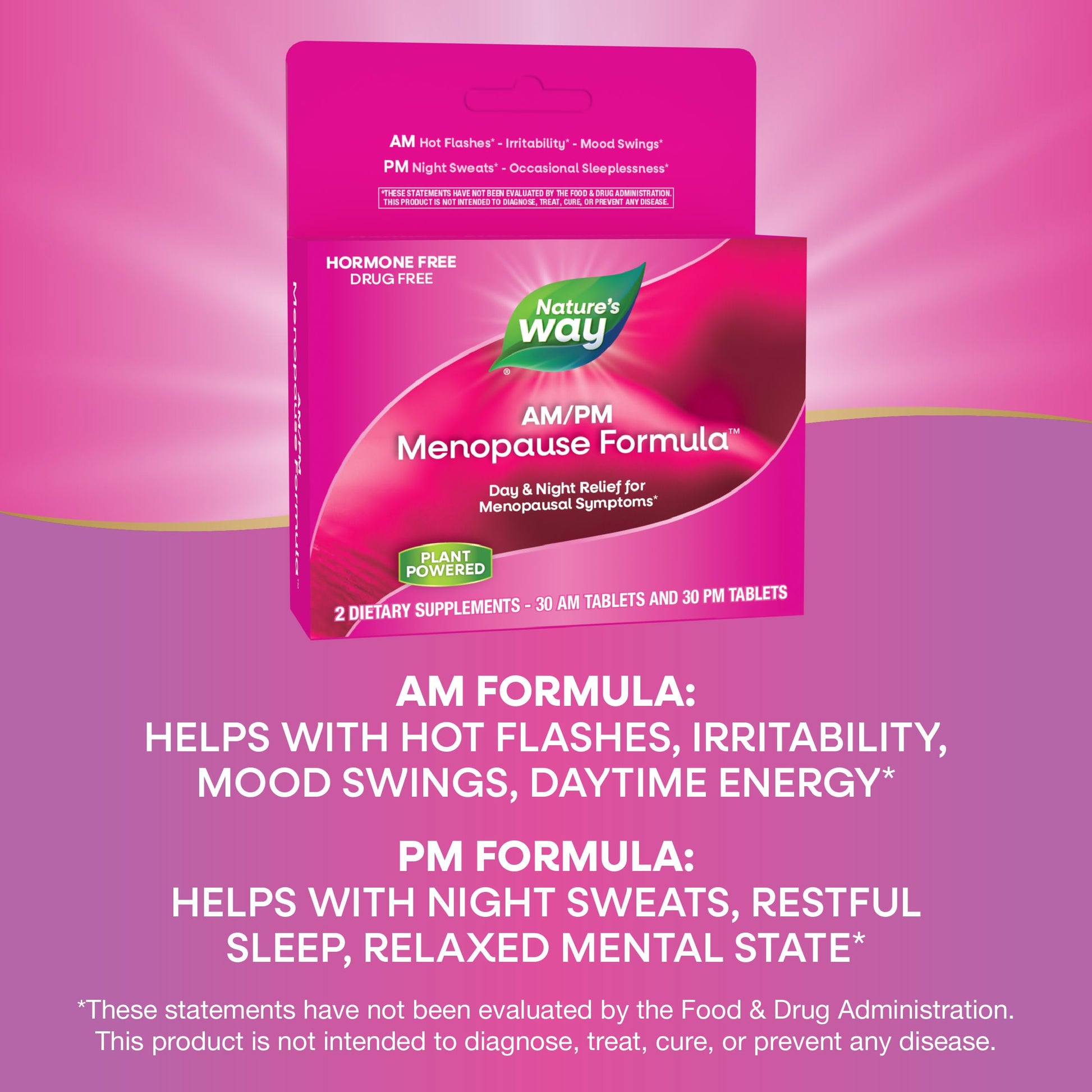 Enzymatic Therapy AM/ PM Menopause Hormone-Free Formula Daytime Energy & Restful Sleep (60 Count) Nature's Way Au supplements