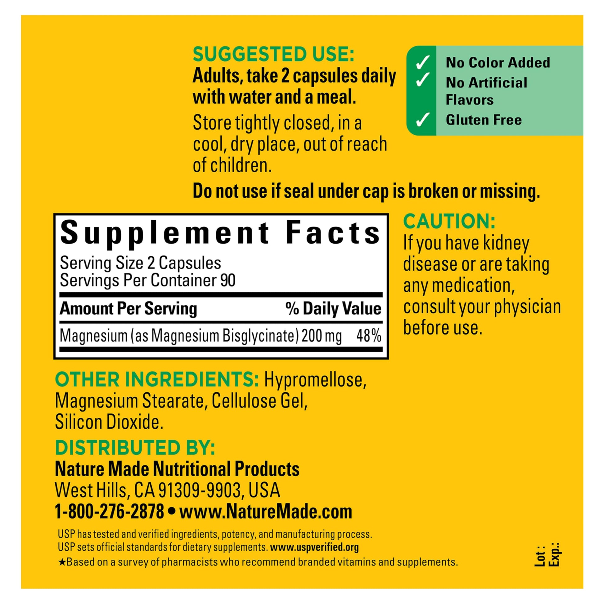 Nature Made Magnesium Glycinate 200 mg per serving, Magnesium Supplement for Muscle, Heart, Nerve and Bone Support, 180 Magnesium Bisglycinate Capsules, 90 Day Supply Nature Made Au supplements