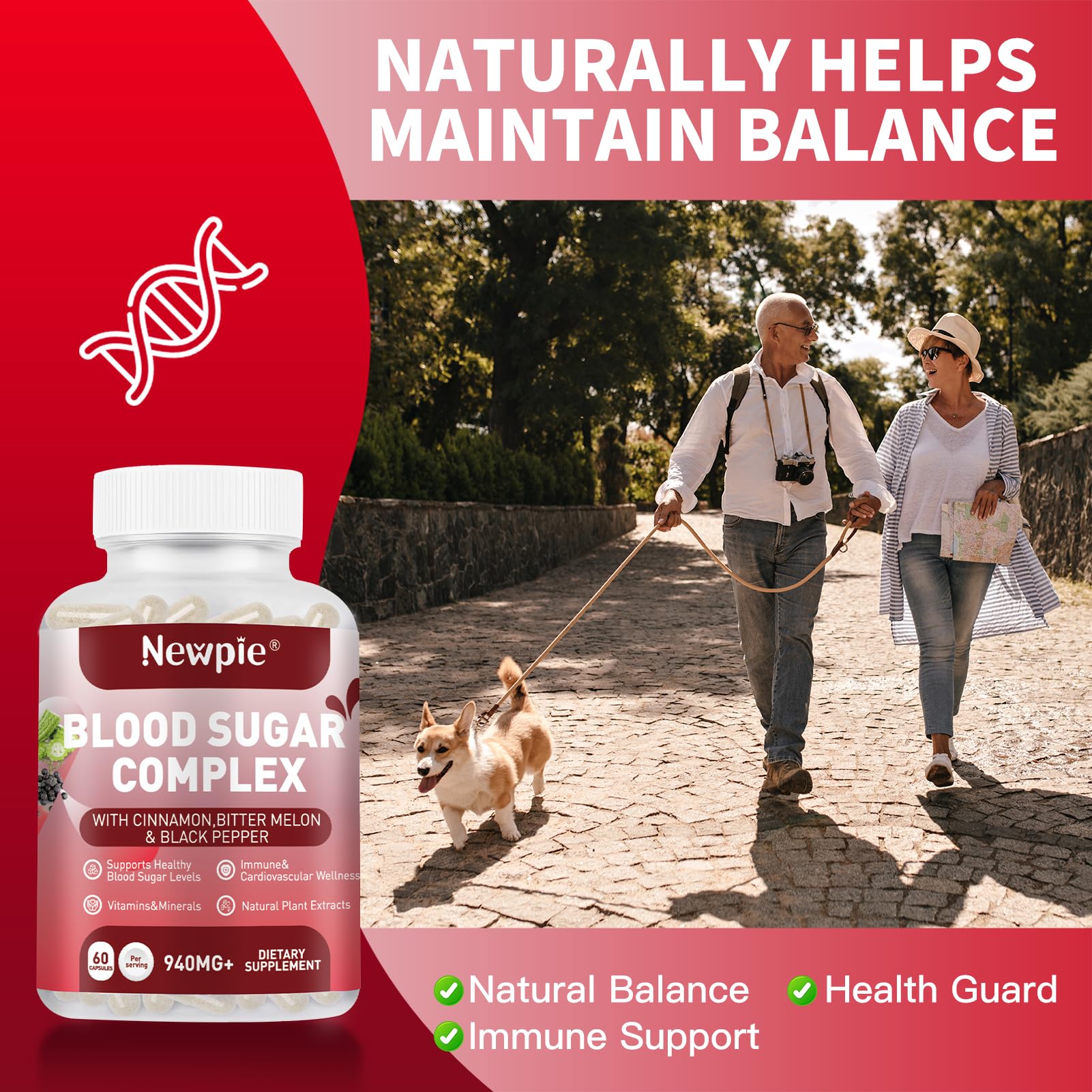 Blood Sugar Complex Supplement – Natural with 20 Active Herbs and Vitamins, Including Cinnamon, Bitter Melon, Black Pepper, Licorice, Vegan, Non-GMO, Gluten-Free, 60 Capsules HOWEEJET Au supplements