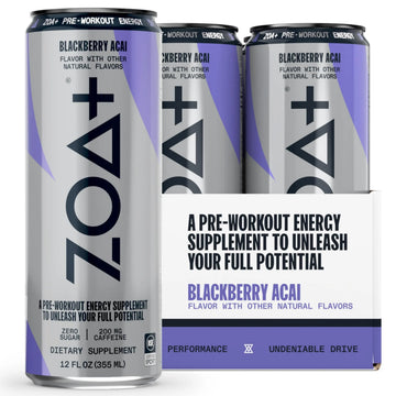ZOA Plus Sugar-Free Pre-Workout Drink, Ready to Drink with Nitric Oxide, Vitamin B, C and D ZOA Au supplements