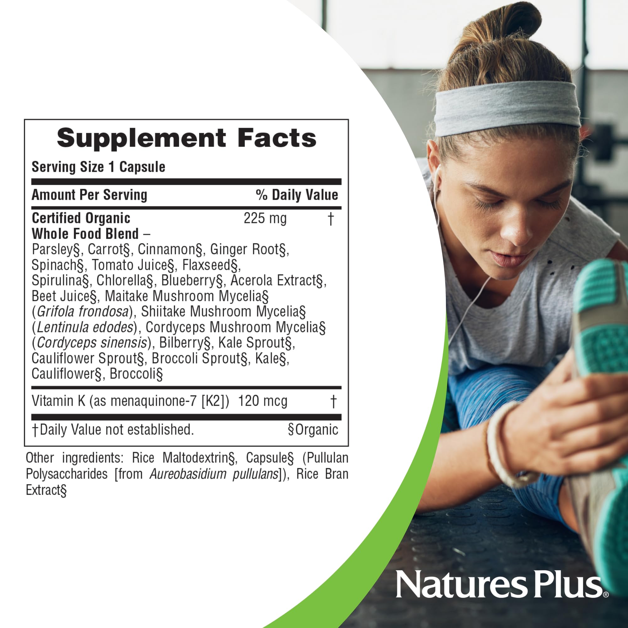 Nature's Plus Sol Garden Vit K2 120 mcg V Capsules, 60 Count NaturesPlus Au supplements