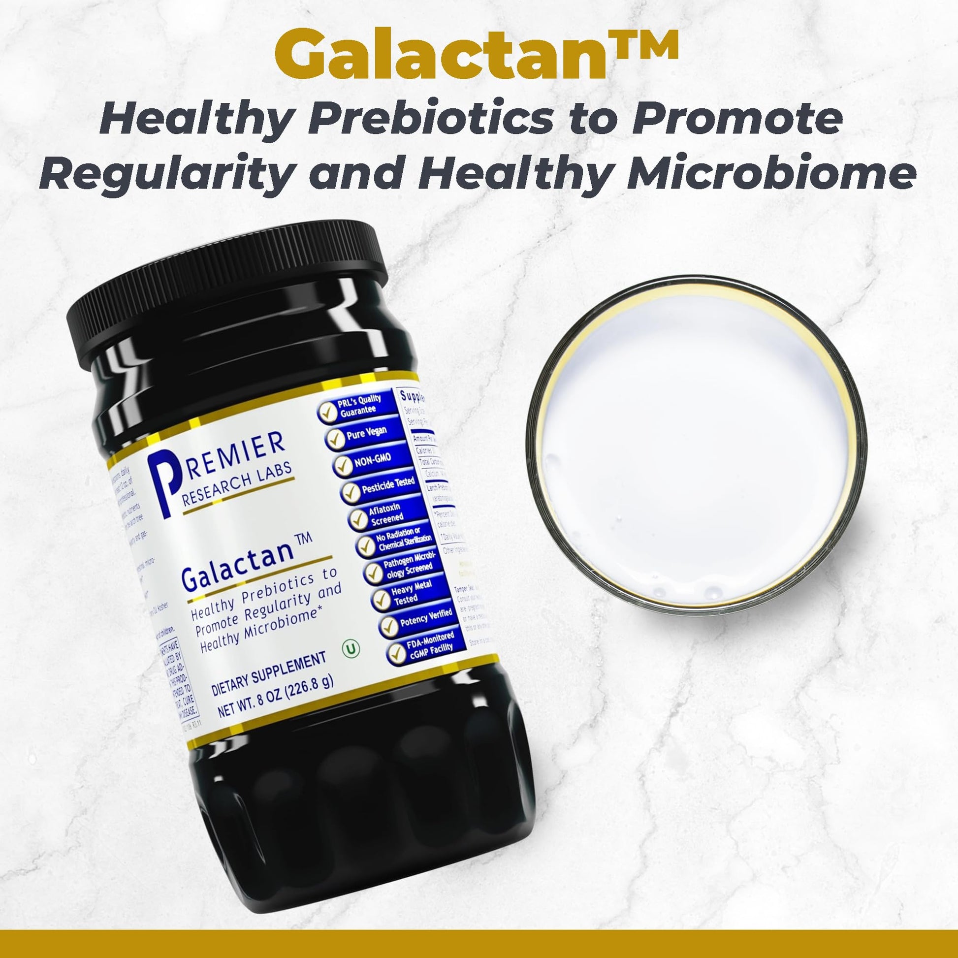 Premier Research Labs Galactan - Larch Arabinogalactan Powder for Men & Women, Prebiotic Fiber Powder for Healthy Gut Microbiome, Larch Tree Extract, Calcium - 8 oz Premier Research Labs Au supplements