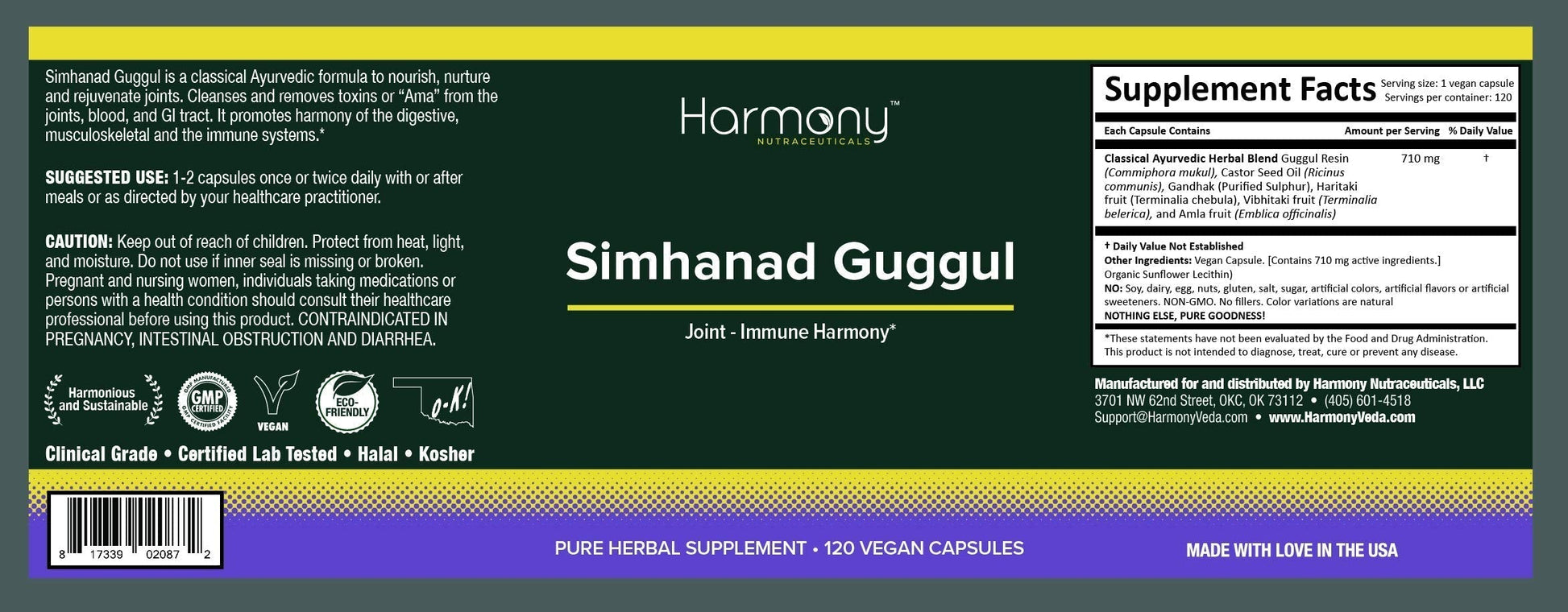 Simhanad Guggul (Joint-Immune Harmony) Harmony Nutraceuticals Au supplements