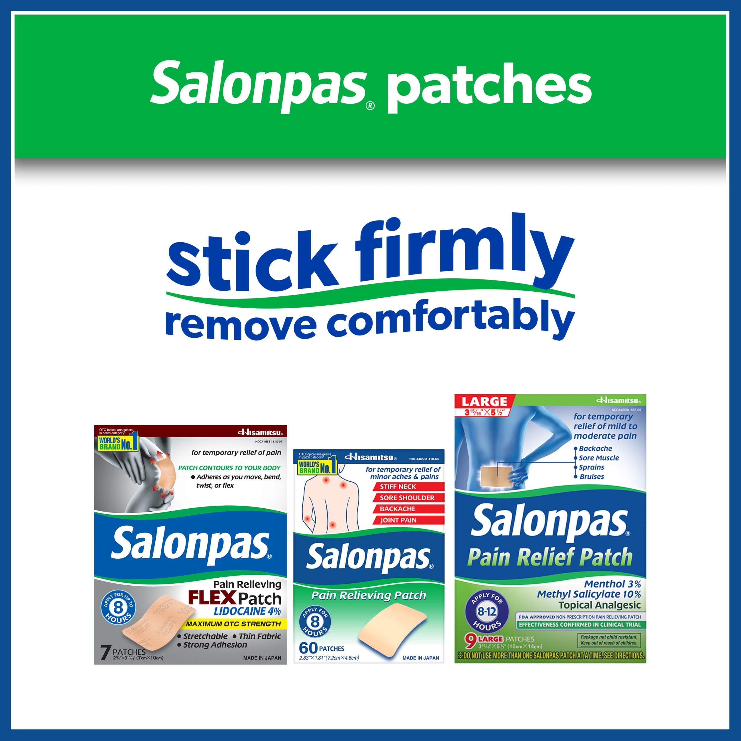 Salonpas Lidocaine 4% Pain Relieving Gel-Patch, 6 Count, for Back, Neck, Shoulder, Knee & Elbow Pain Salonpas Au supplements