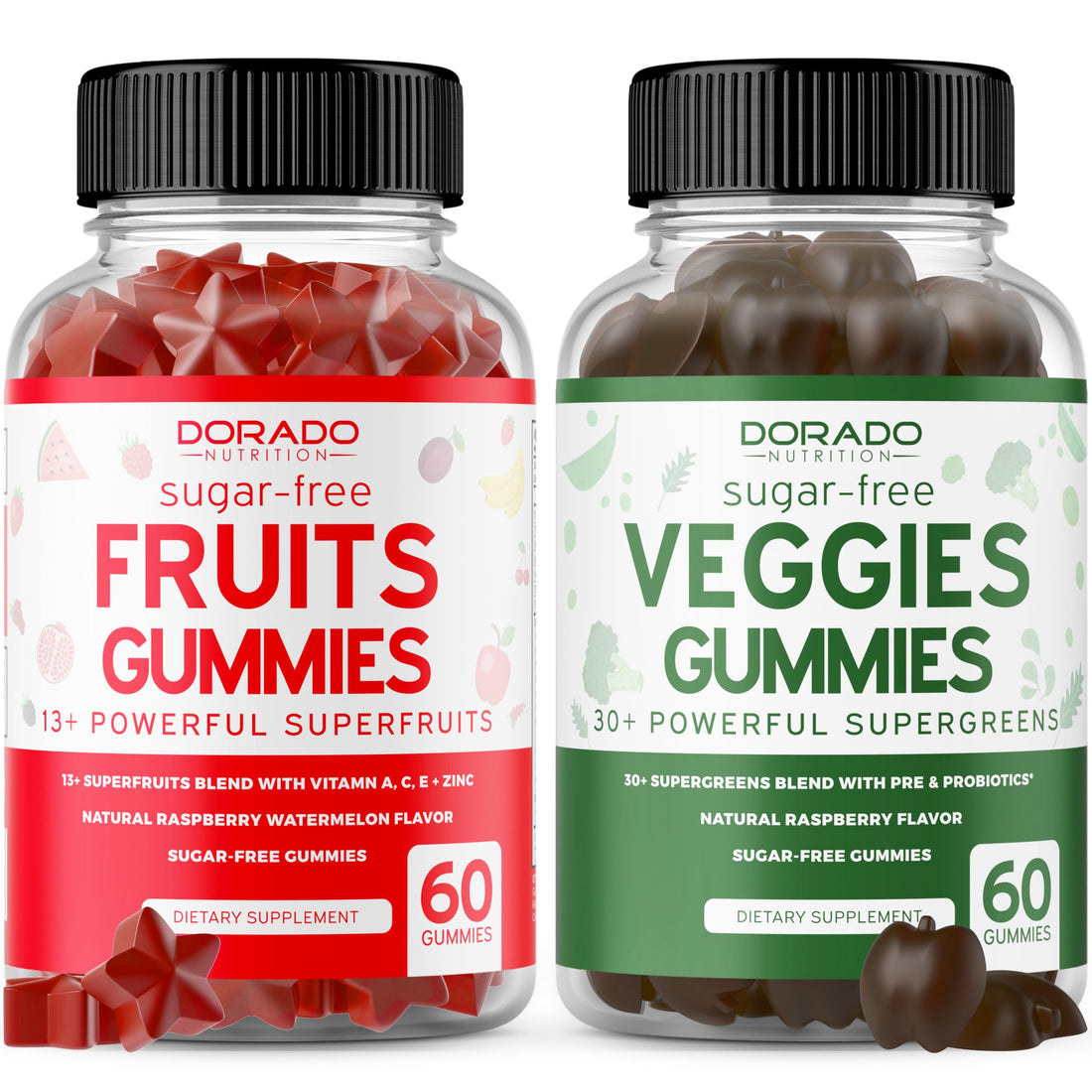 Fruit and Veggies Supplement (120 Gummies) - Premium Sugar-Free Superfood Super Green & Fruit Gummies for Adults - Immunity Support for Men & Women - Non GMO, Vegan Safe & Made in USA DORADO NUTRITION Au supplements