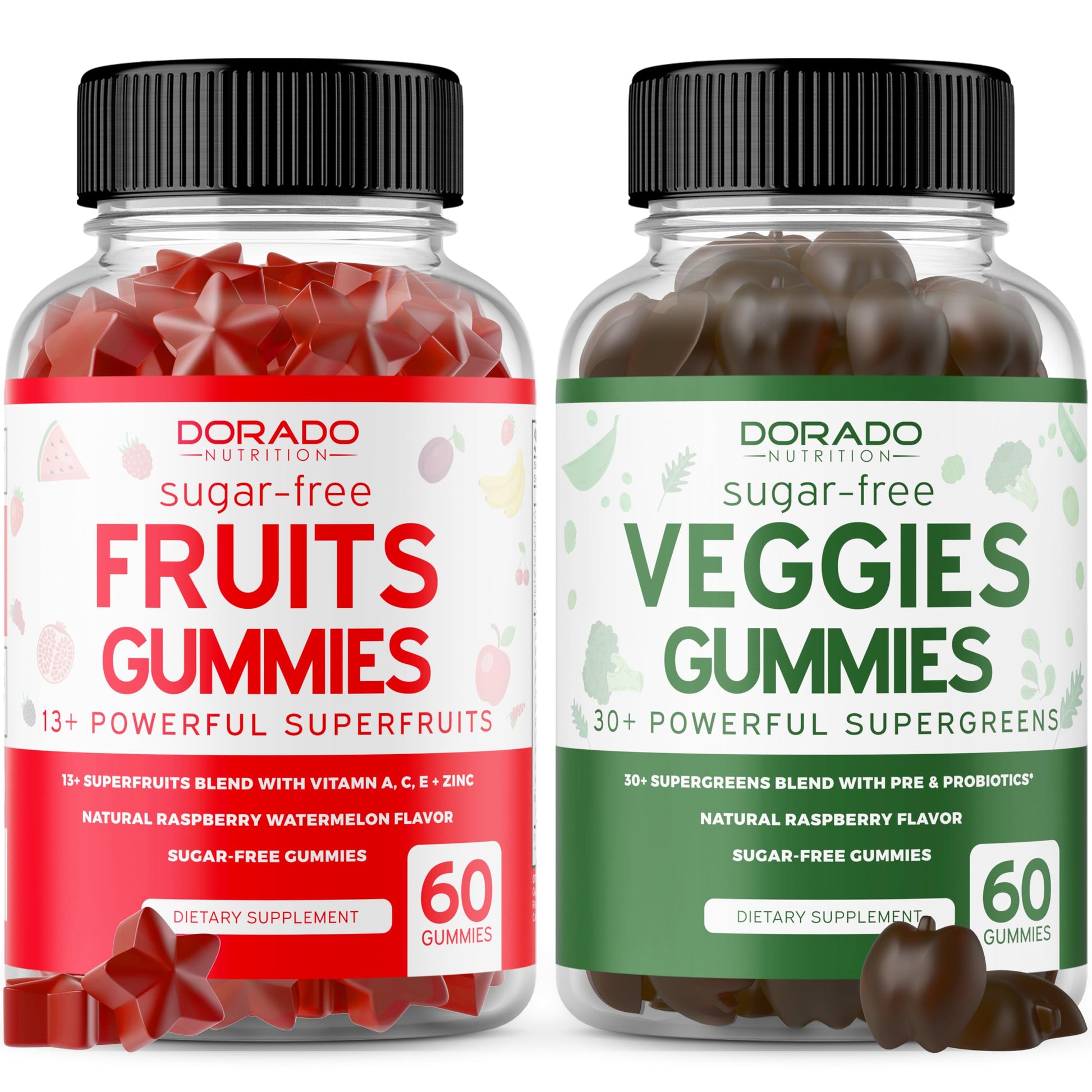 Fruit and Veggies Supplement (120 Gummies) - Premium Sugar-Free Superfood Super Green & Fruit Gummies for Adults - Immunity Support for Men & Women - Non GMO, Vegan Safe & Made in USA DORADO NUTRITION Au supplements