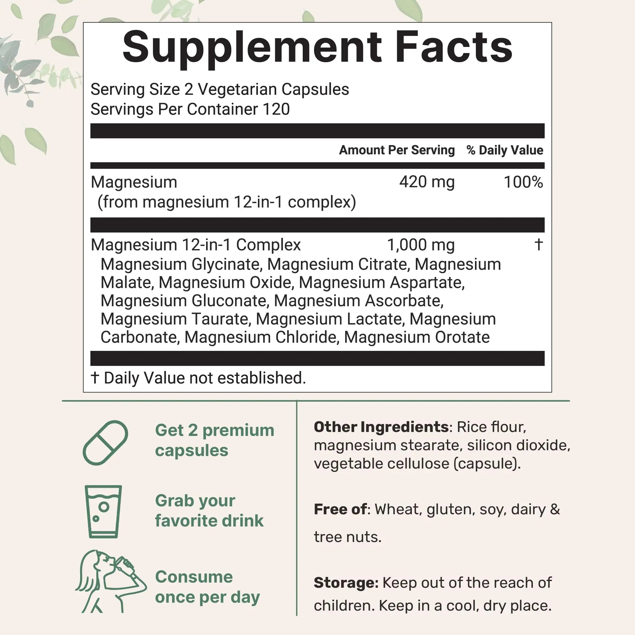 Micro Ingredients 12‑in‑1 Magnesium Complex 1000 mg, 240 Capsules – Magnesium Glycinate, Citrate, Taurate, Malate & More – High Absorption Formula for Men & Women – Chelated & Purified Micro Ingredients Au supplements
