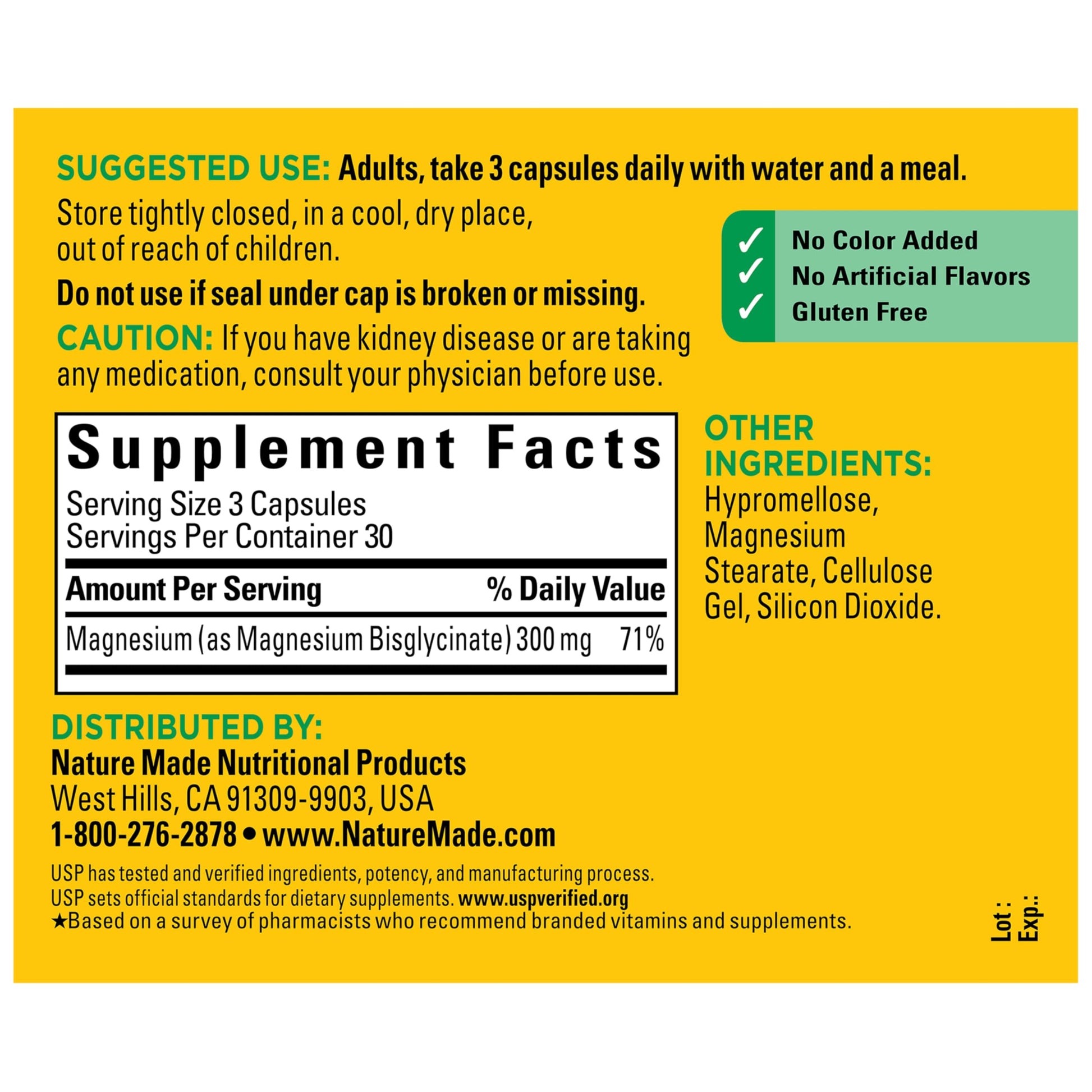 Nature Made High Absorption Magnesium Glycinate 300mg per 3 Capsules, Magnesium Supplement for Muscle, Heart, Nerve and Bone Support, 90 Magnesium Bisglycinate Capsules, 30 Day Supply Nature Made Au supplements