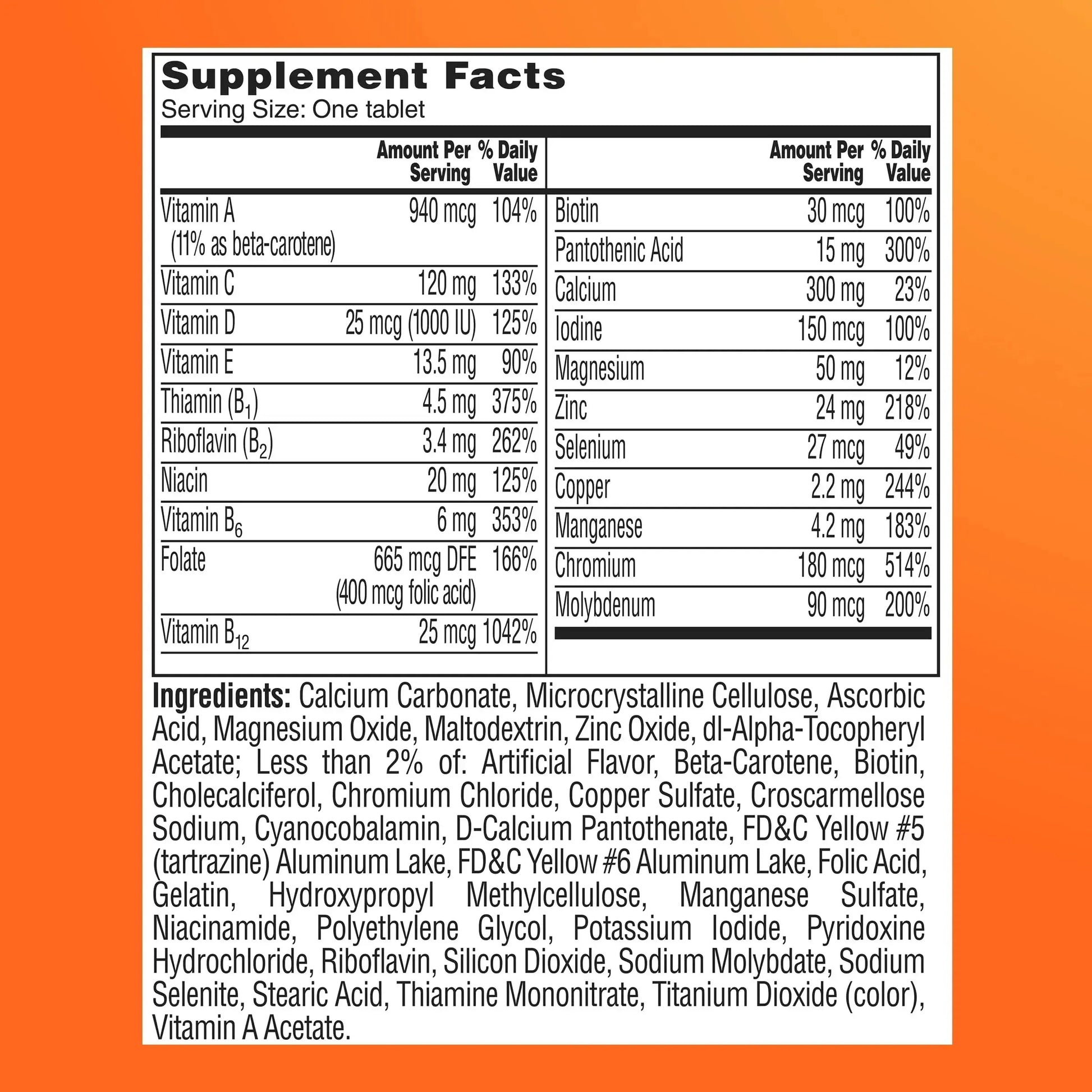 One A Day Multivitamin for Women 50 and Over Tablets, Womens Multivitamin 50 plus with Vitamins D, C, E, Zinc & Biotin, Daily Vitamins for Woman 50+, 65 Ct ONE A DAY Au supplements