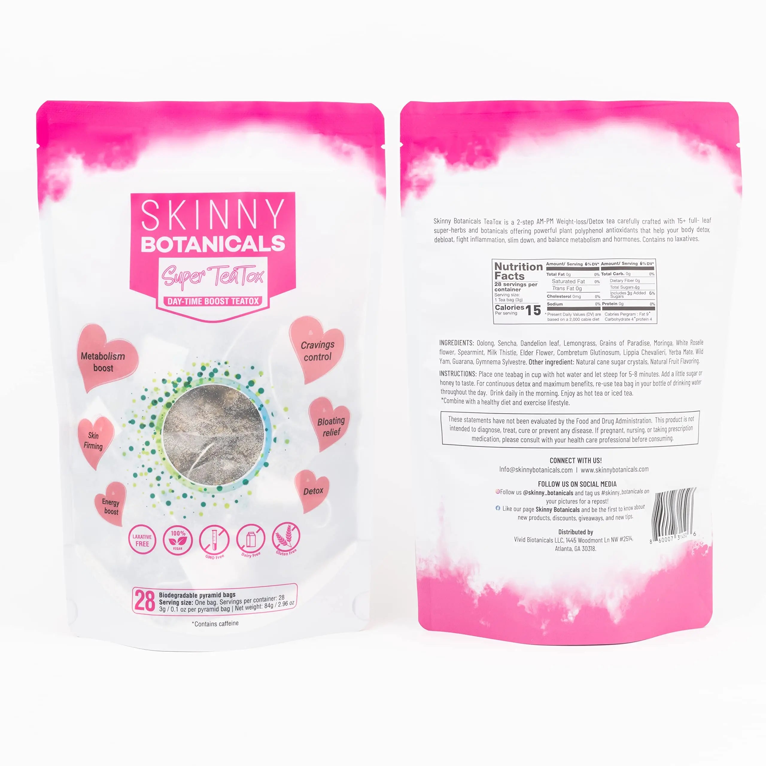 Skinny Botanicals Daytime Detox Tea for Body Cleanse All Natural - Laxative-Free, Supports Skinny Botanicals Au supplements